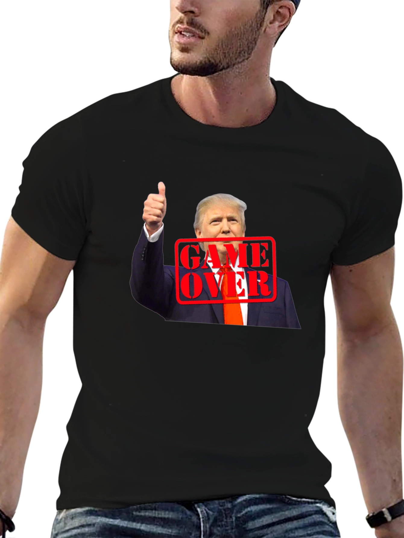 Black Trump Game Over Graphic Tee view 6