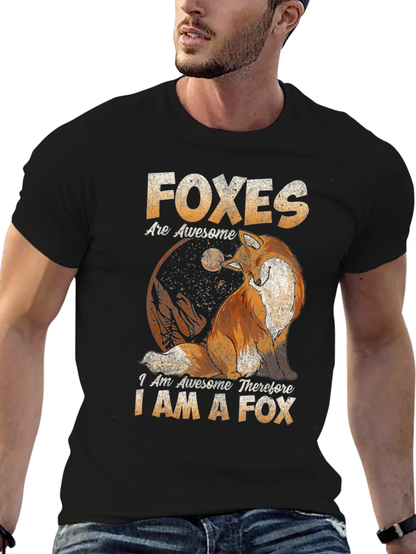 Black Foxes Are Awesome T-Shirt view 6
