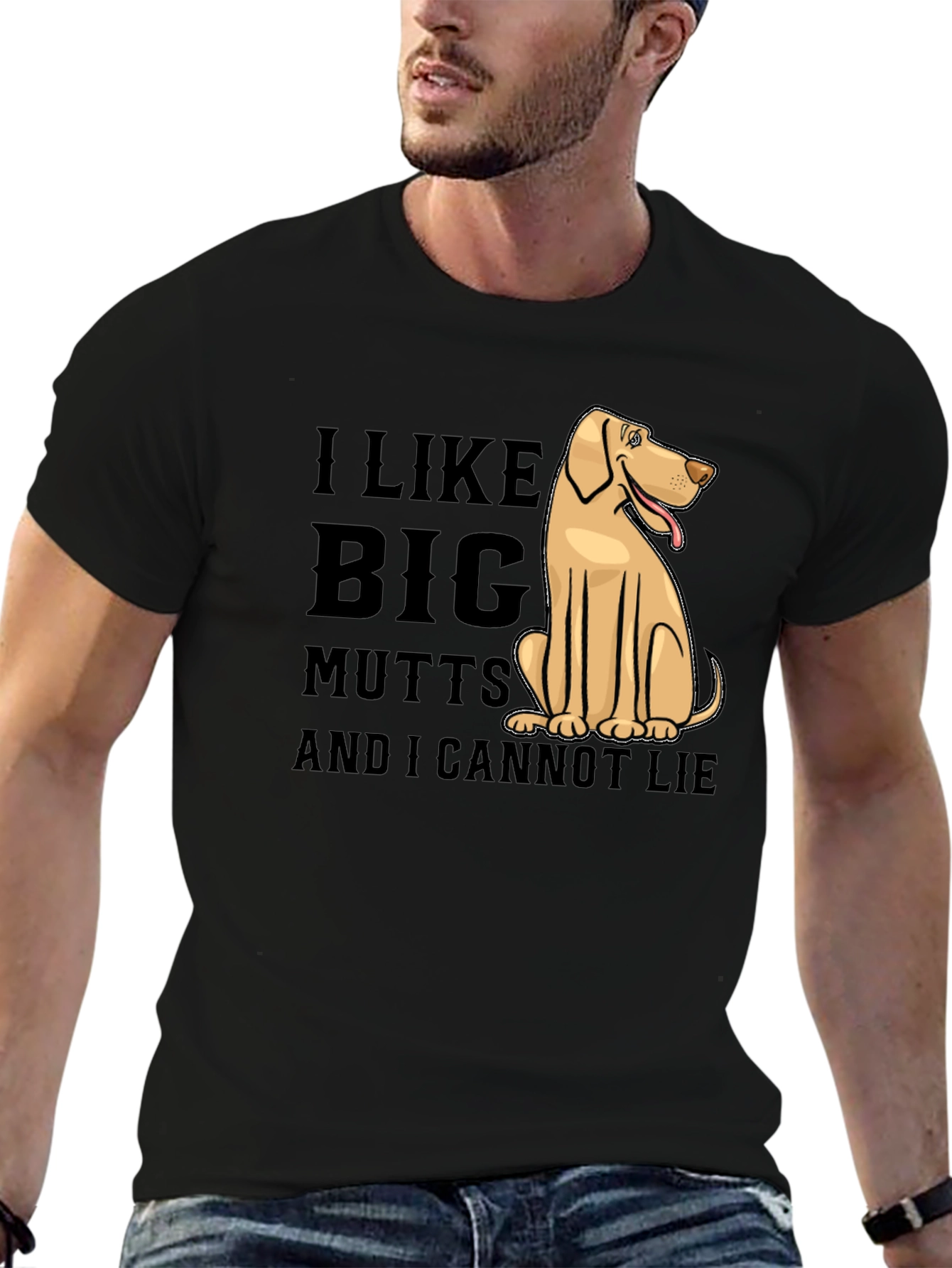 Black I Like Big Mutts Funny Dog T-Shirt view 6