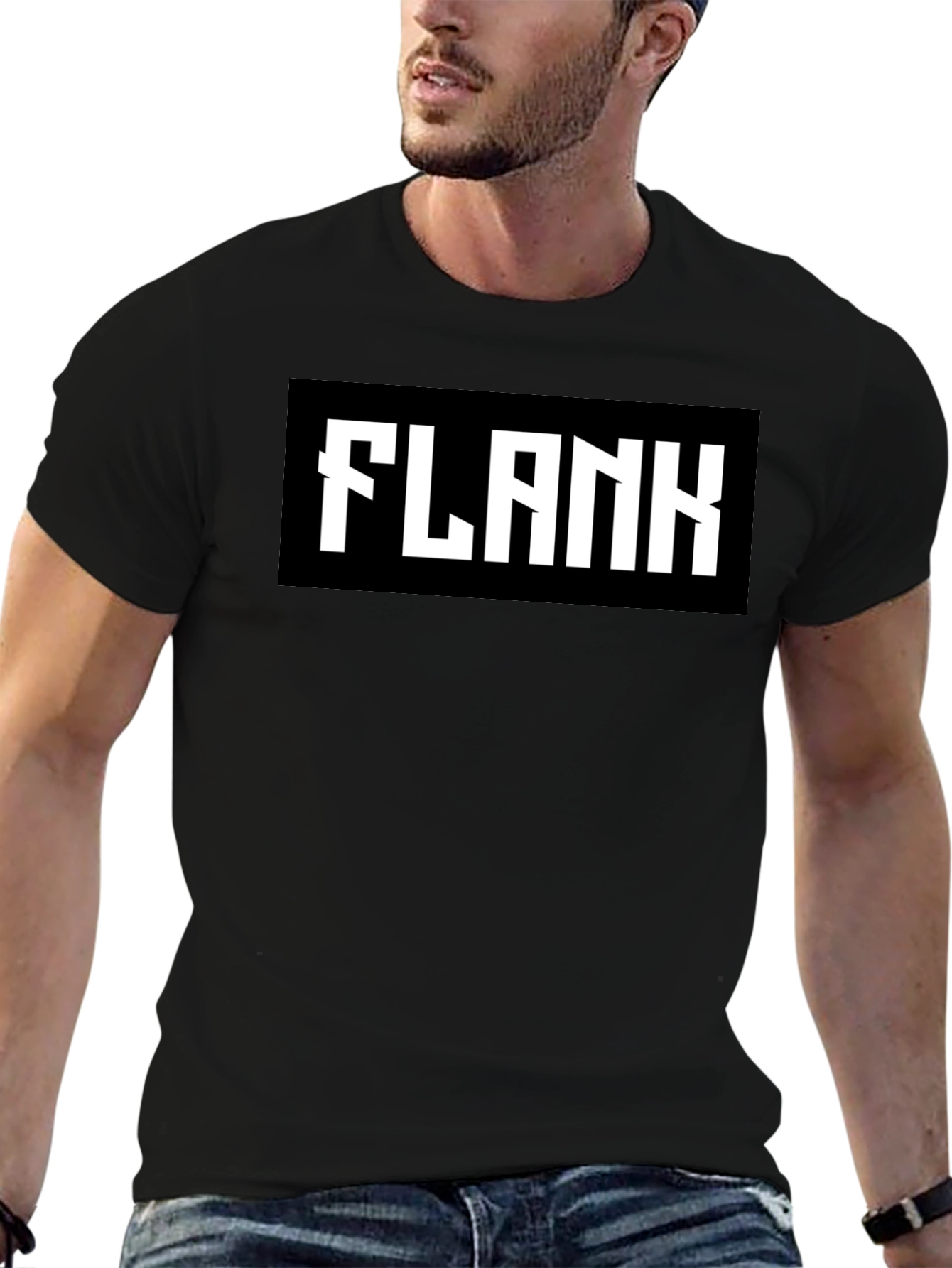 Black Black Flank Graphic Tee - Bold Statement Shirt view 6