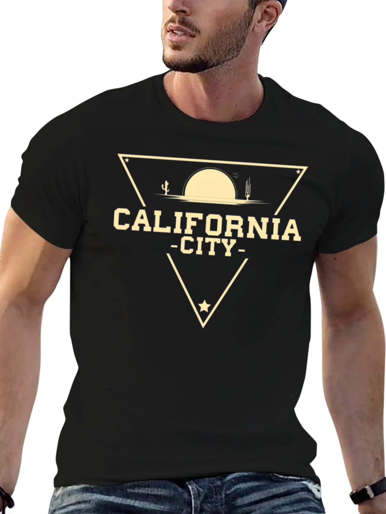 Black California City T-Shirt - Desert Graphic Tee view 6
