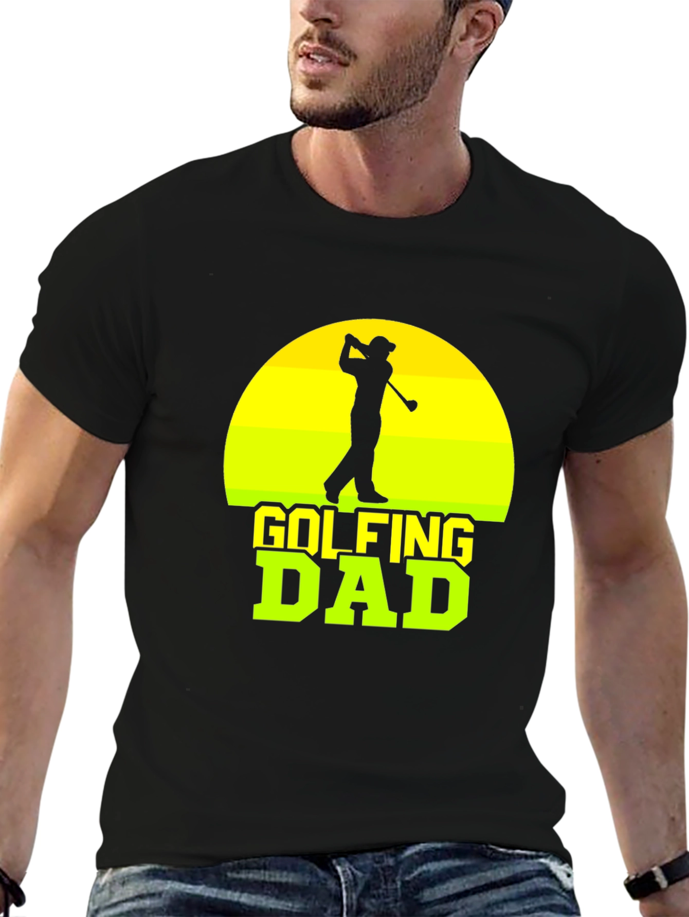 Black Golfing Dad T-Shirt - Perfect for Golf Lovers view 6
