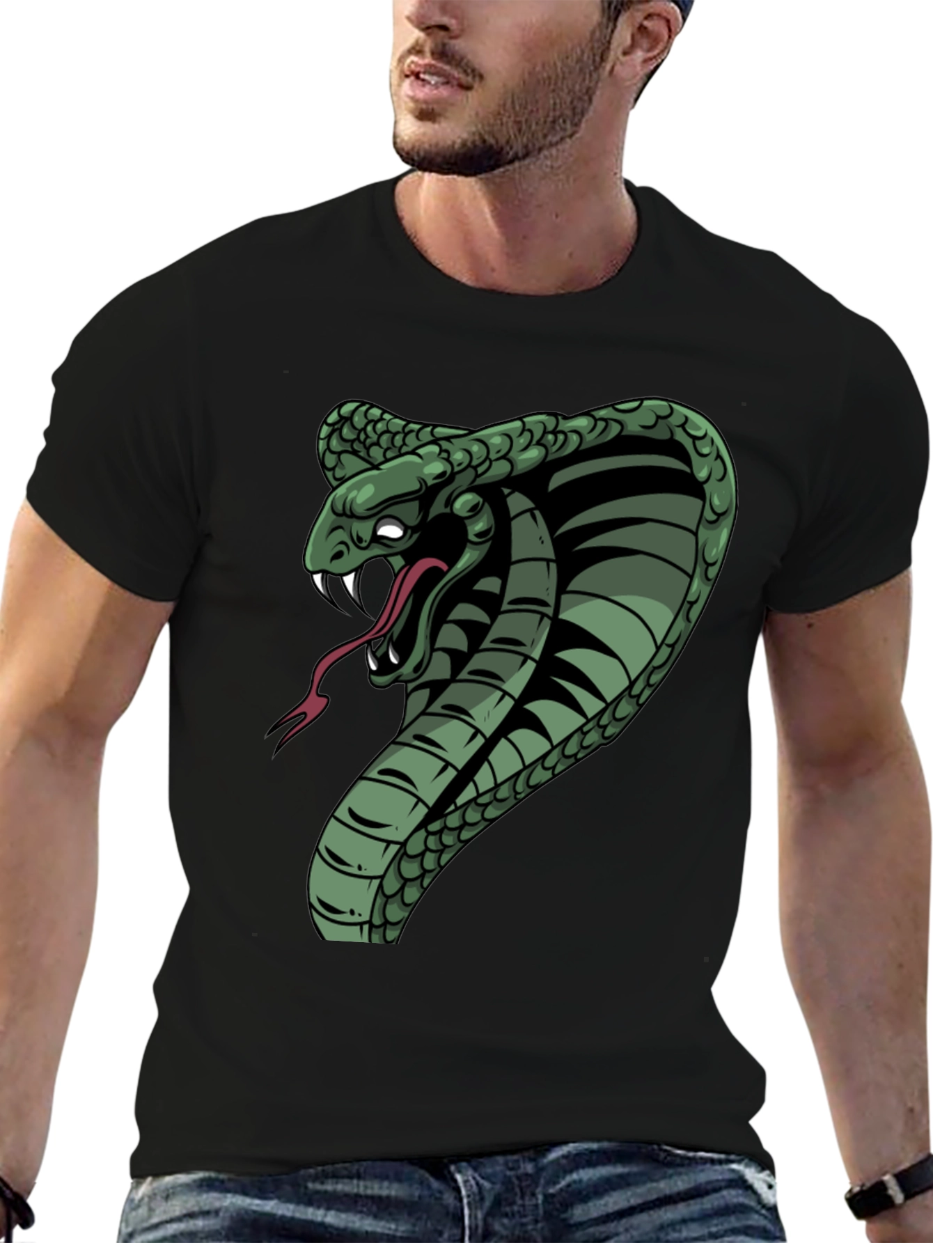 Black Cobra Graphic Tee - Men's Black T-Shirt view 6