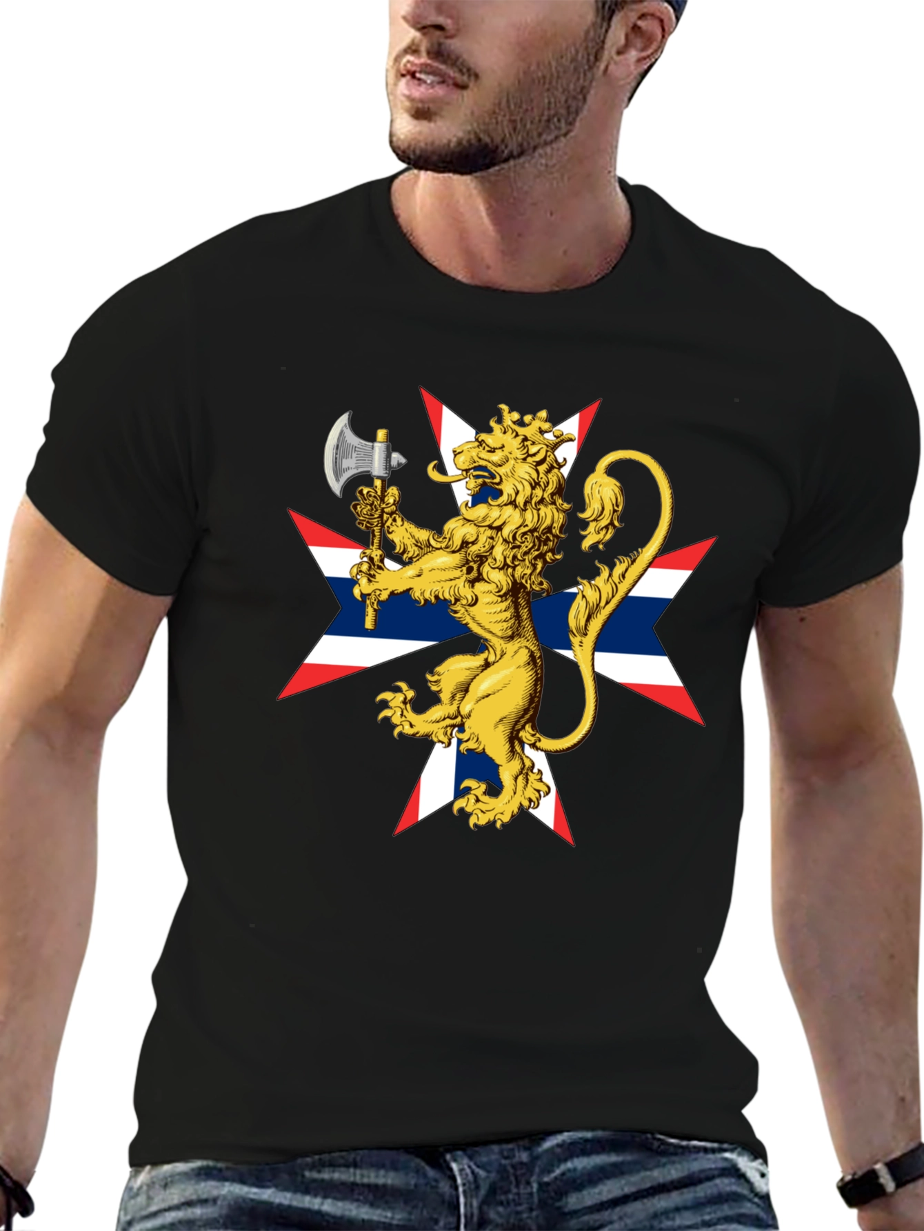 Black Lion Rampant Axe Black T-Shirt view 6