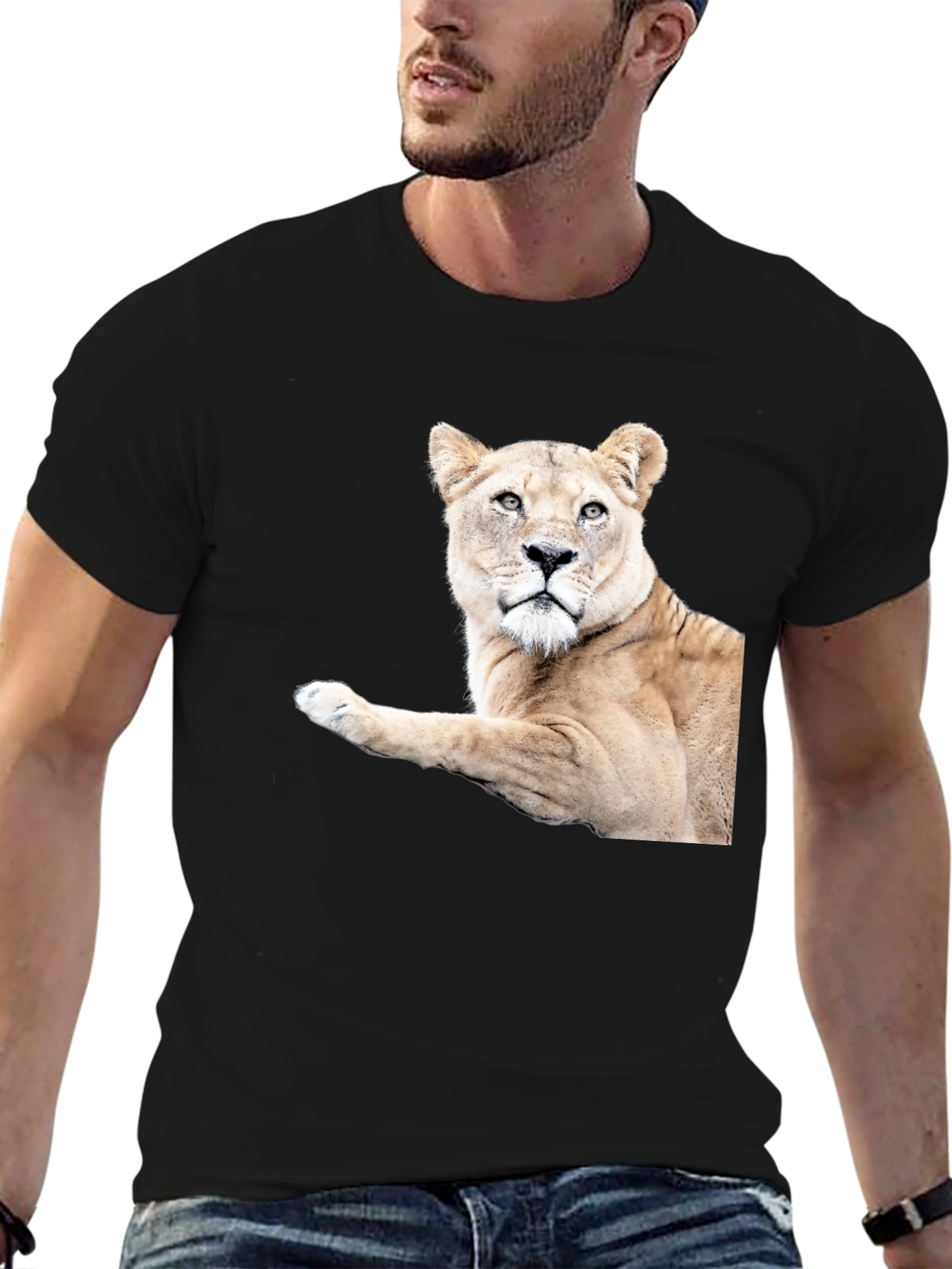 Black Lioness Graphic Tee - Black Unisex T-Shirt view 6