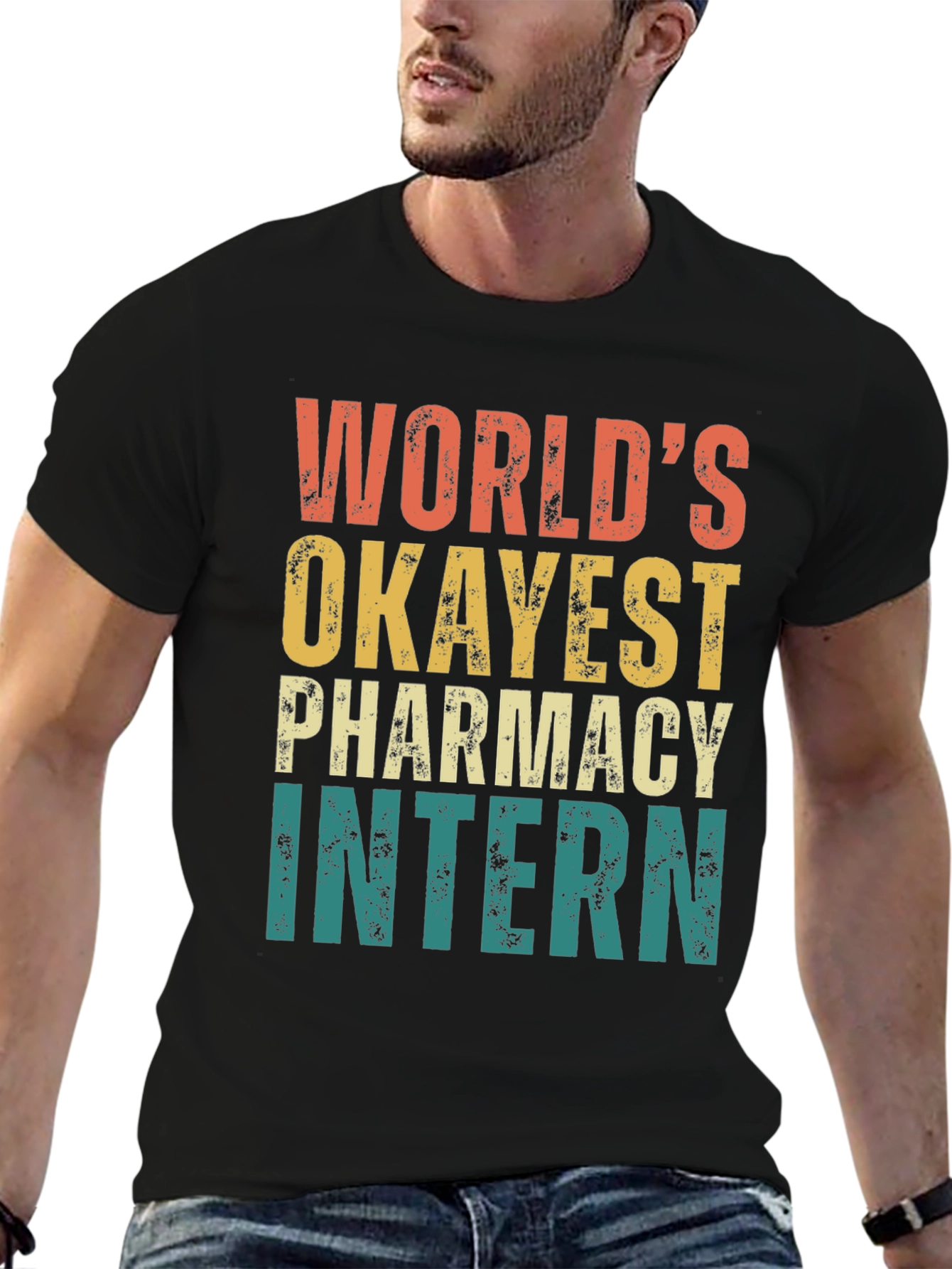 Okayest Pharmacy Intern T-Shirt - Retro Design - 6