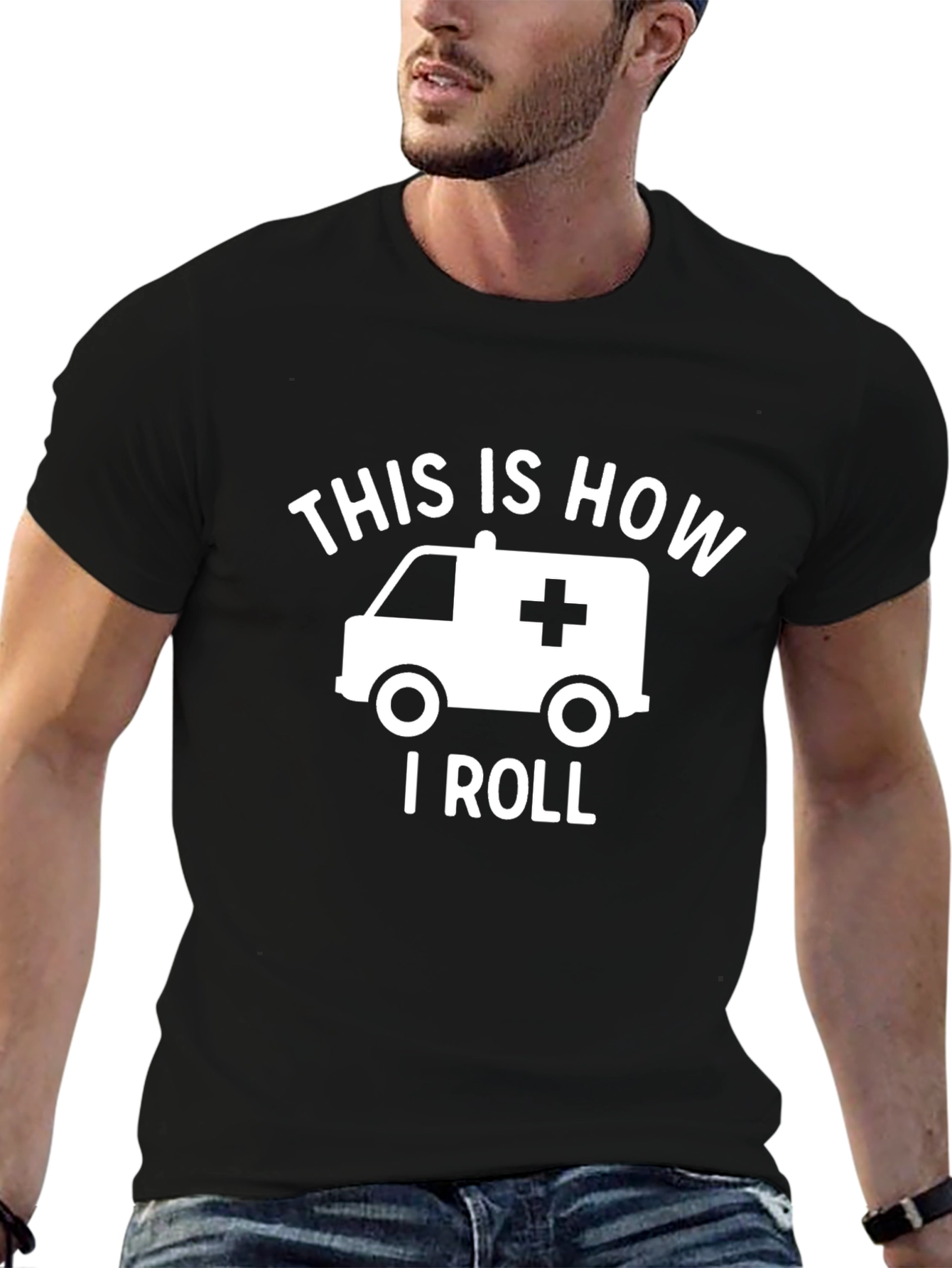 Black This Is How I Roll Ambulance Graphic T-Shirt view 6