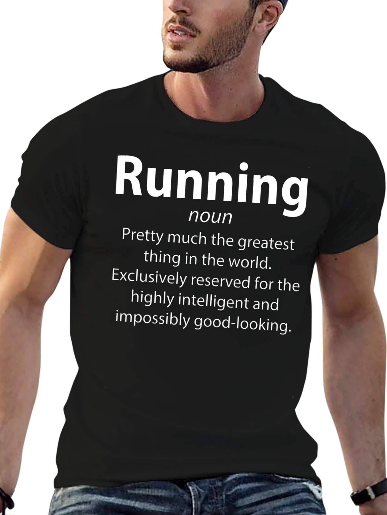 Black Running Definition T-Shirt - Funny Workout Tee view 6