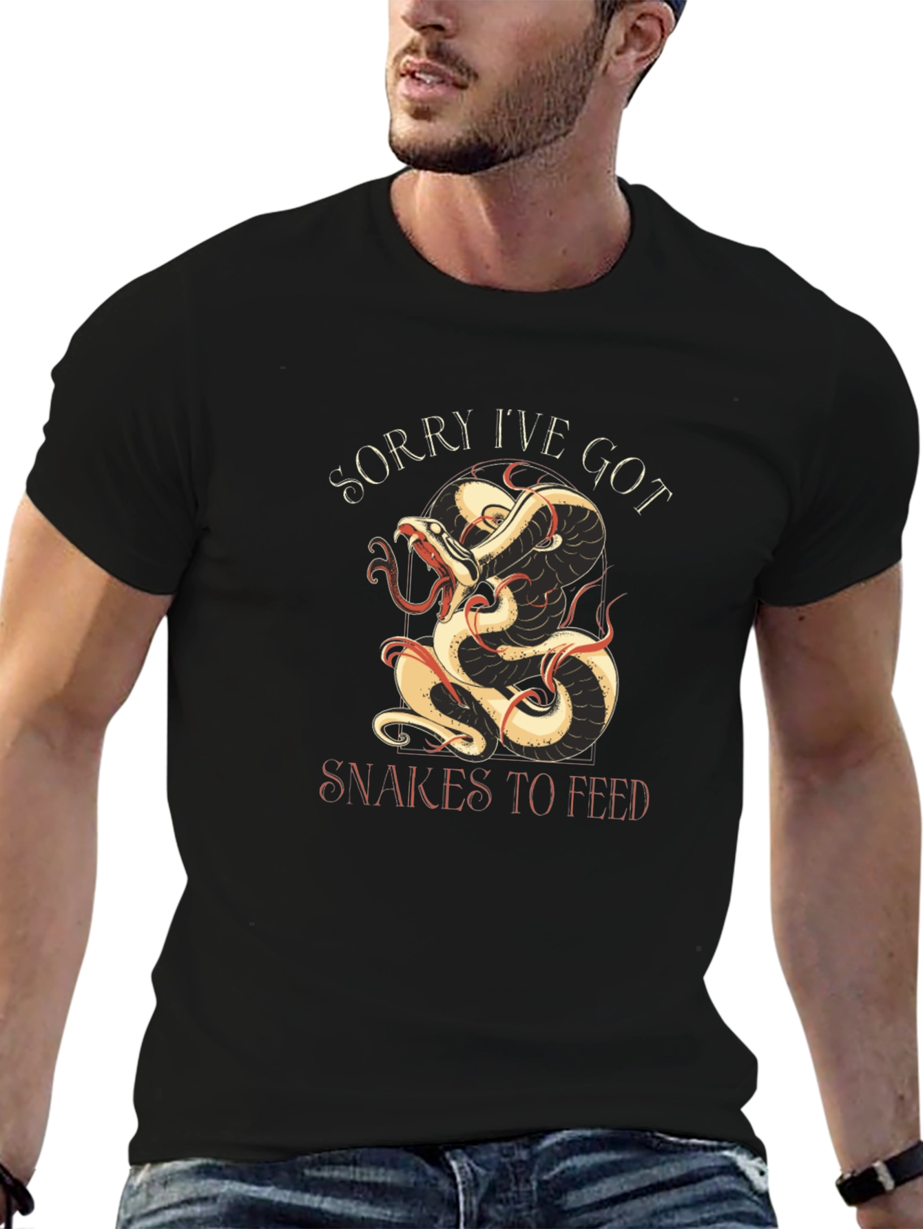 Black Snakes To Feed Graphic Tee - Black Cotton view 6