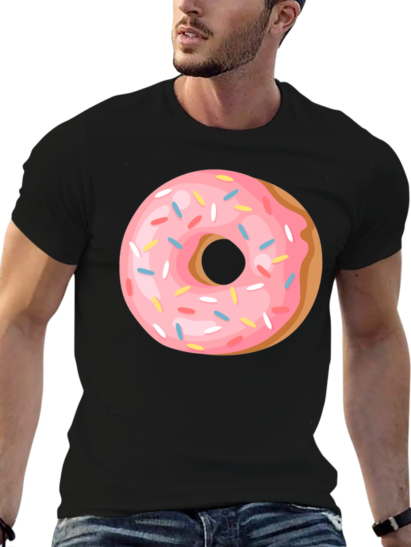 Black Donut Graphic Tee - Casual Black T-Shirt view 6