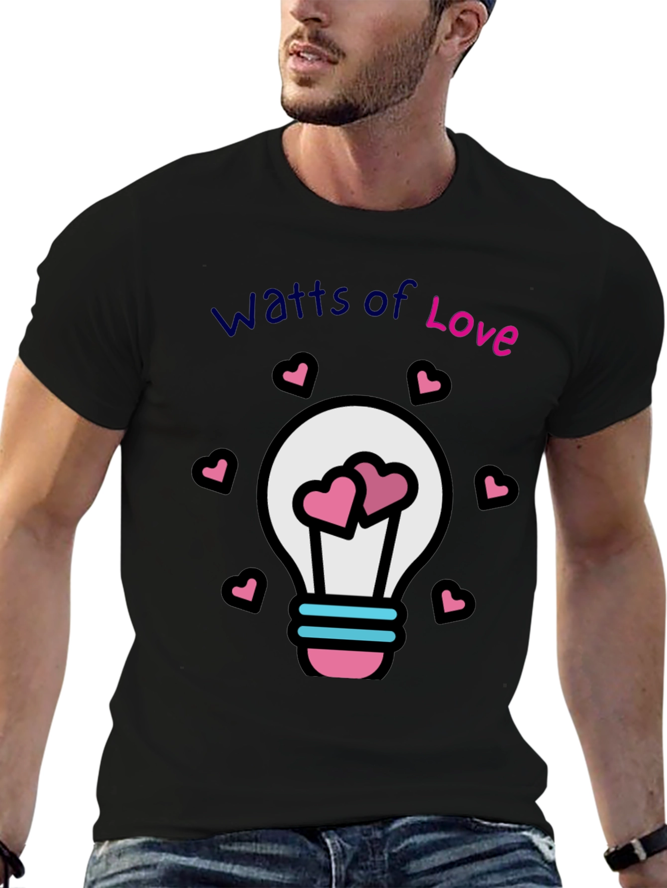 Black Watts of Love T-Shirt view 6