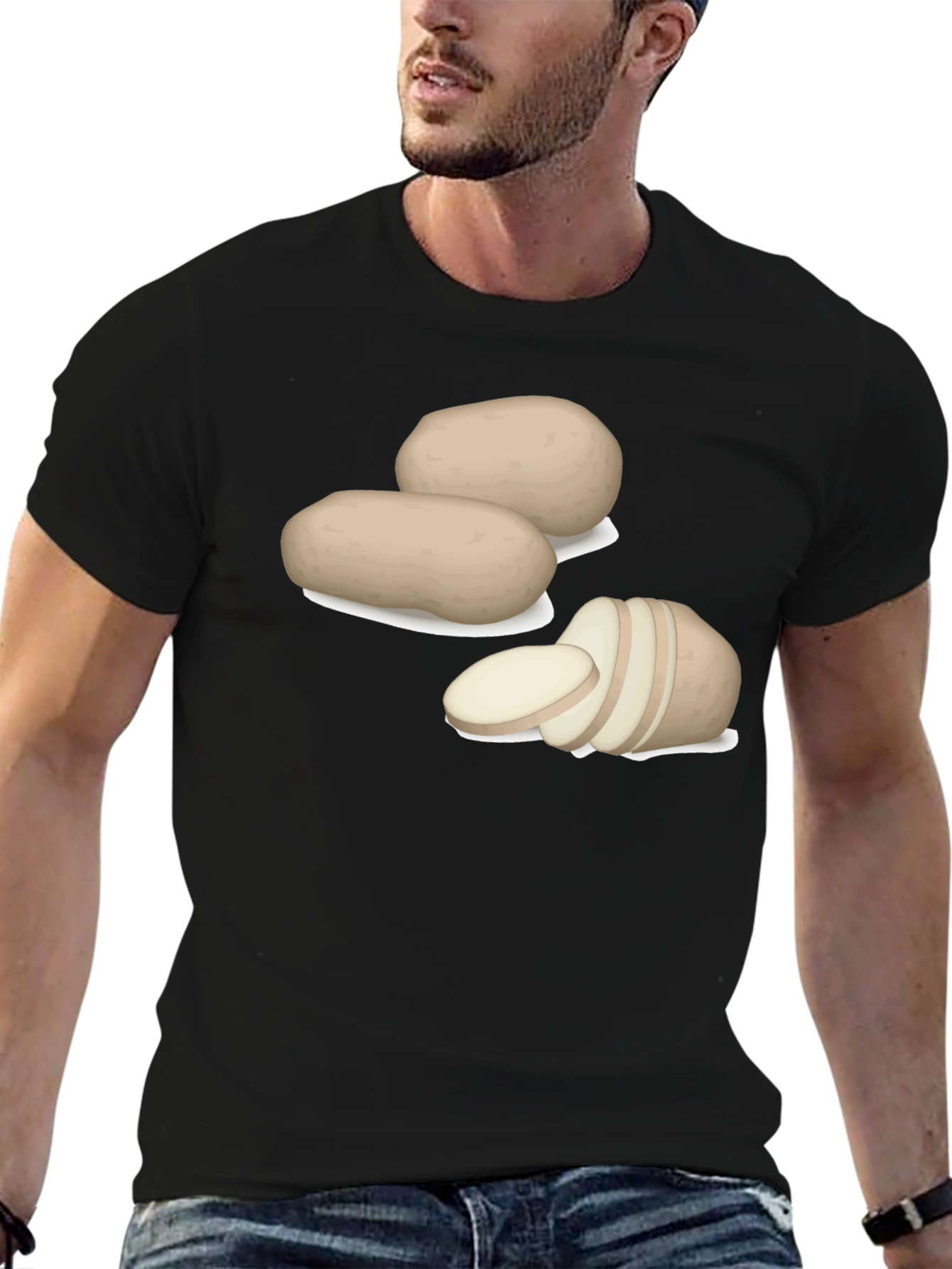 Black Potato Graphic Tee - Funny Foodie Shirt view 6