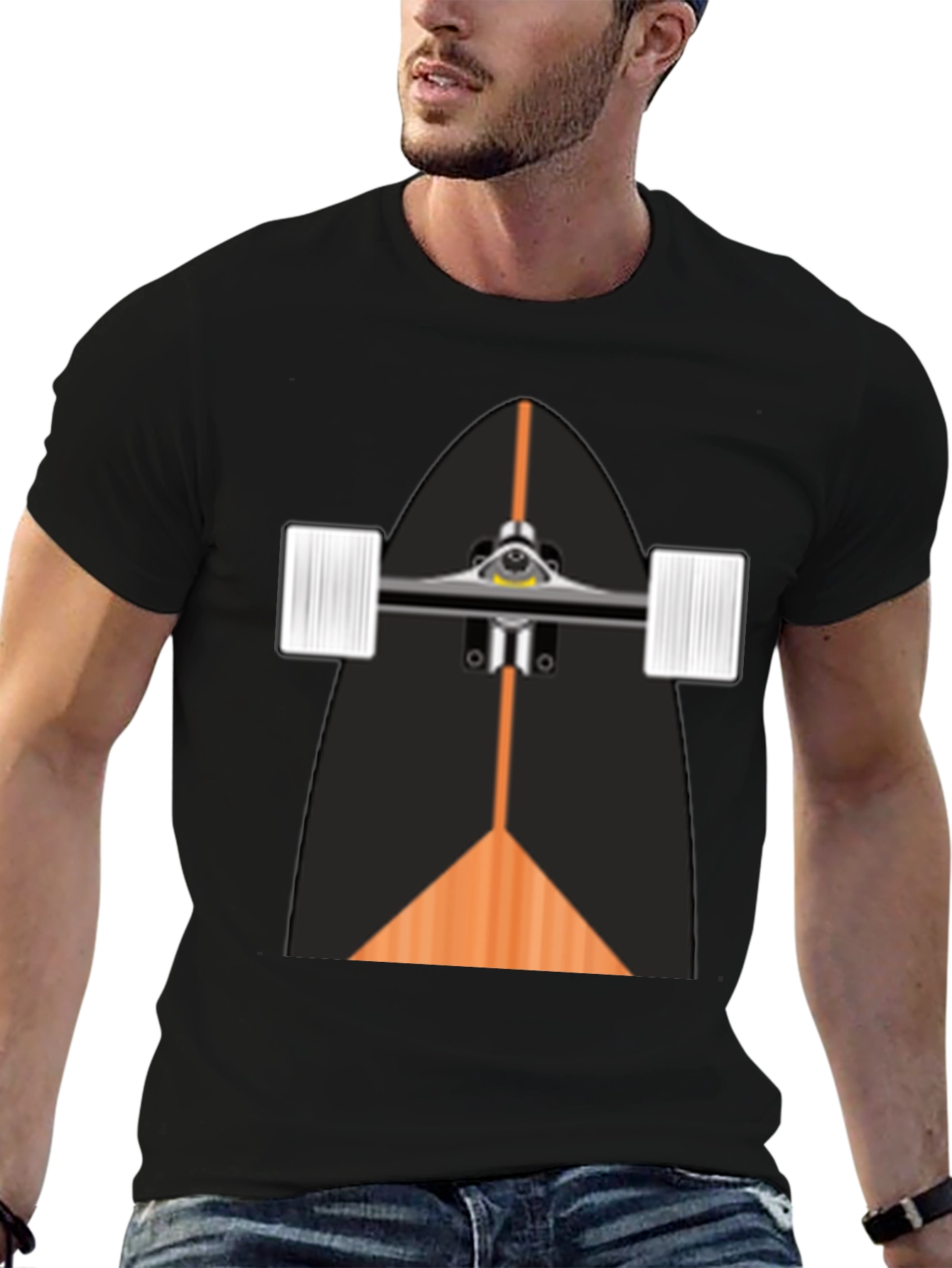 Black Skateboard Graphic T-Shirt - Cool Style view 6