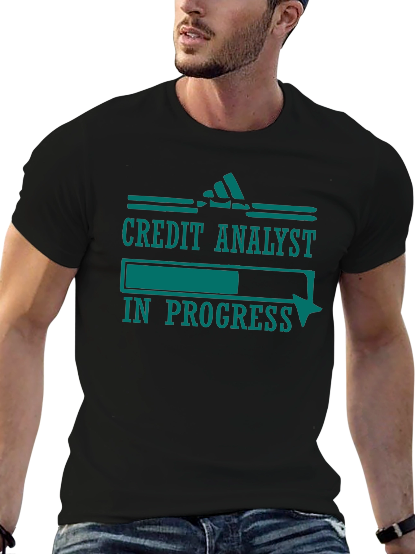 Black Credit Analyst In Progress Funny T-Shirt view 6