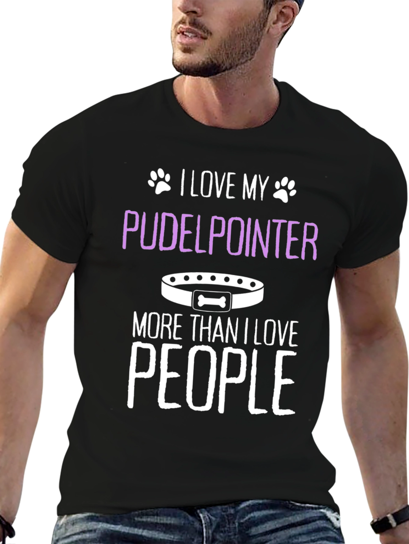 Black I Love My Pudelpointer T-Shirt - Dog Lover Tee view 6