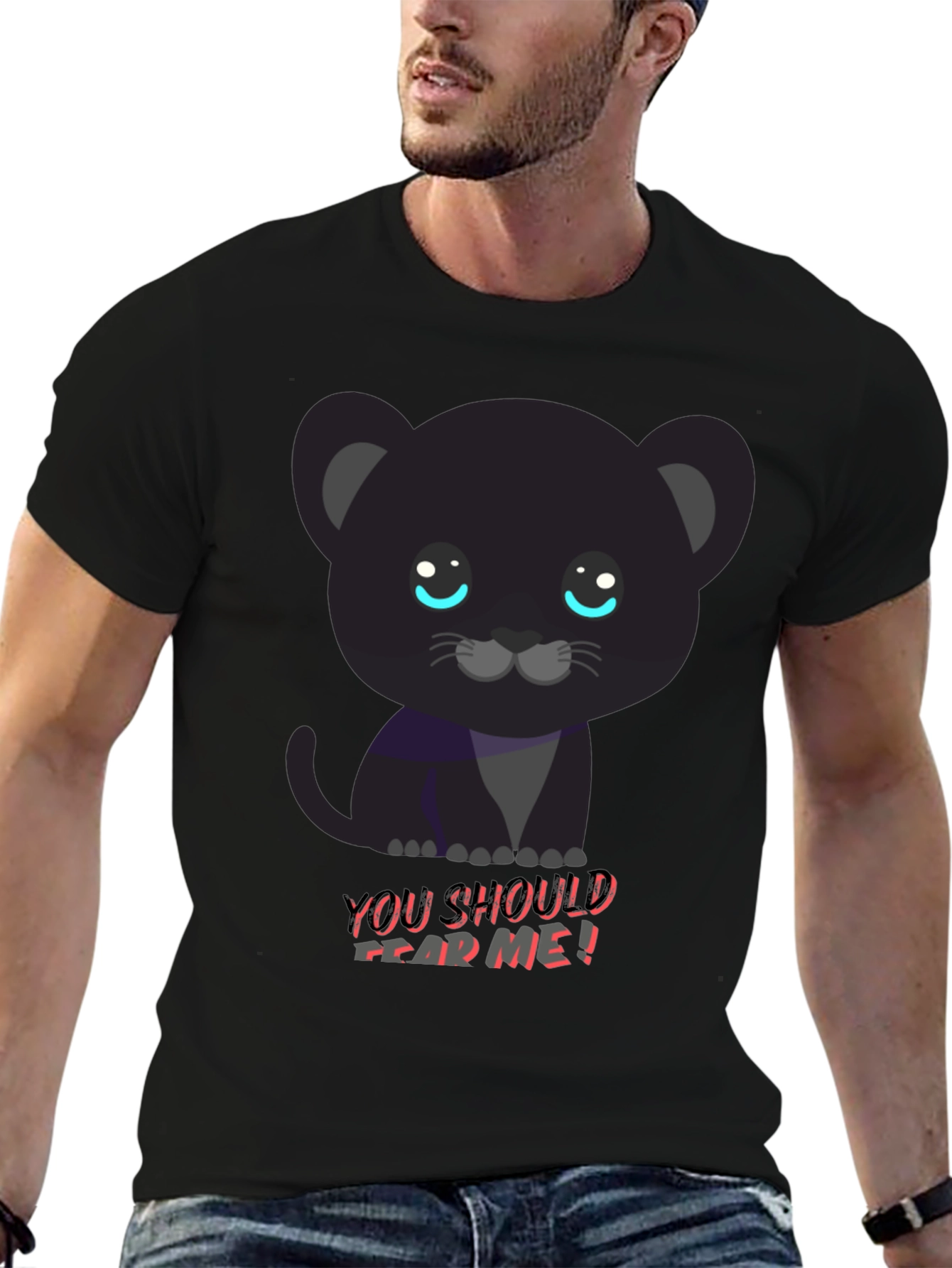 Black Cute Black Panther Tee - You Should Fear Me! view 6