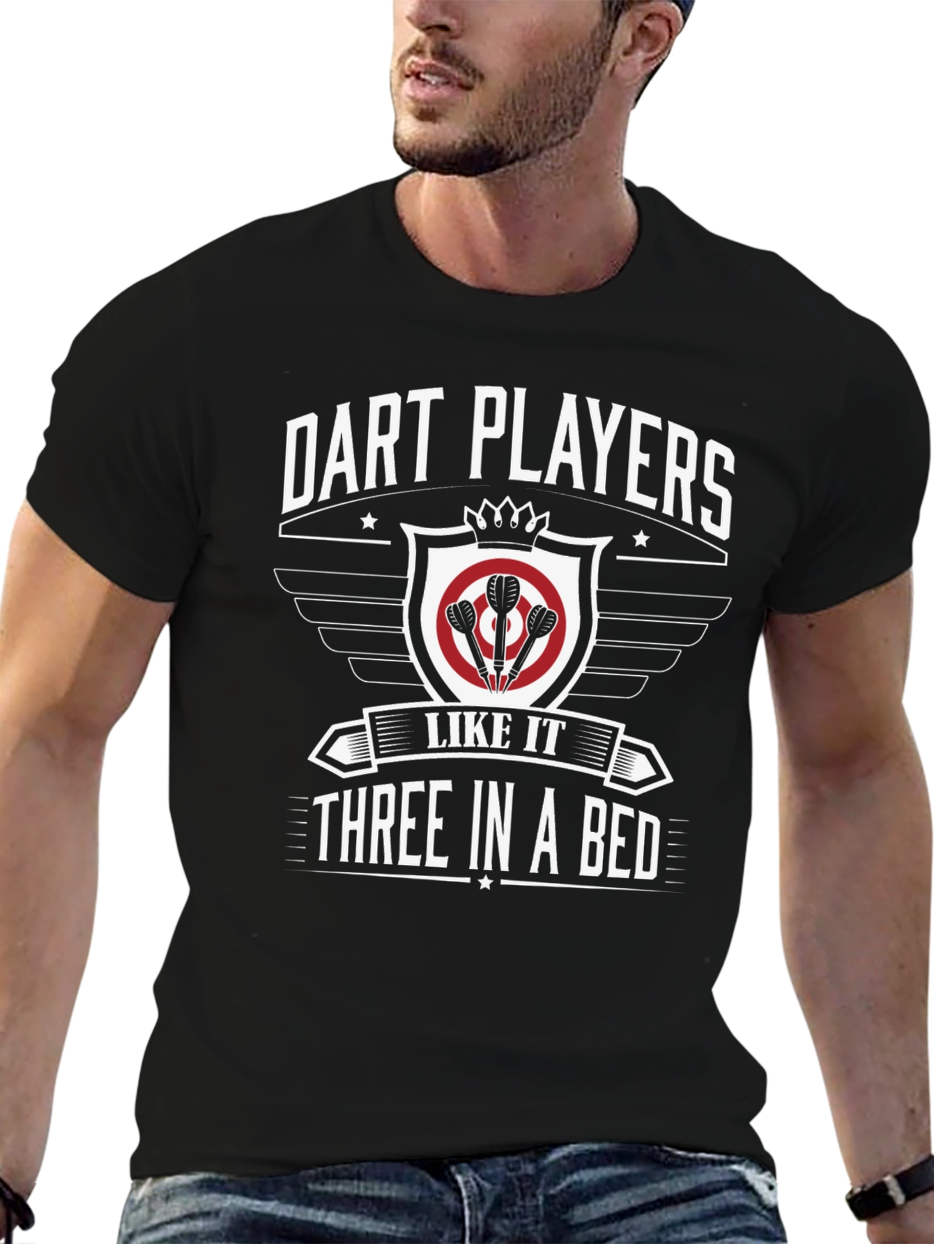 Black Dart Players Three in a Bed Graphic Tee view 6
