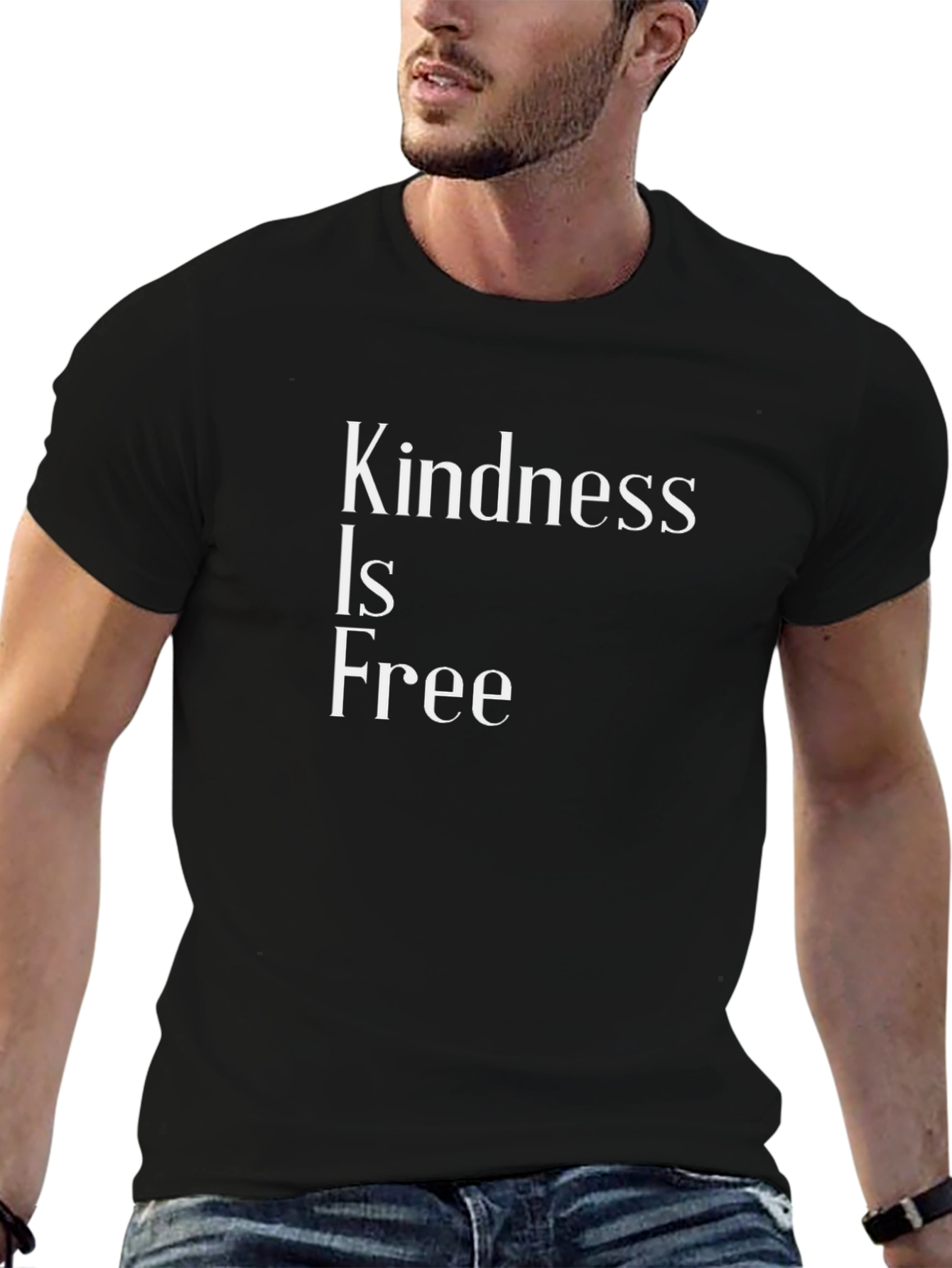 Black Kindness Is Free - Black Graphic Tee view 6