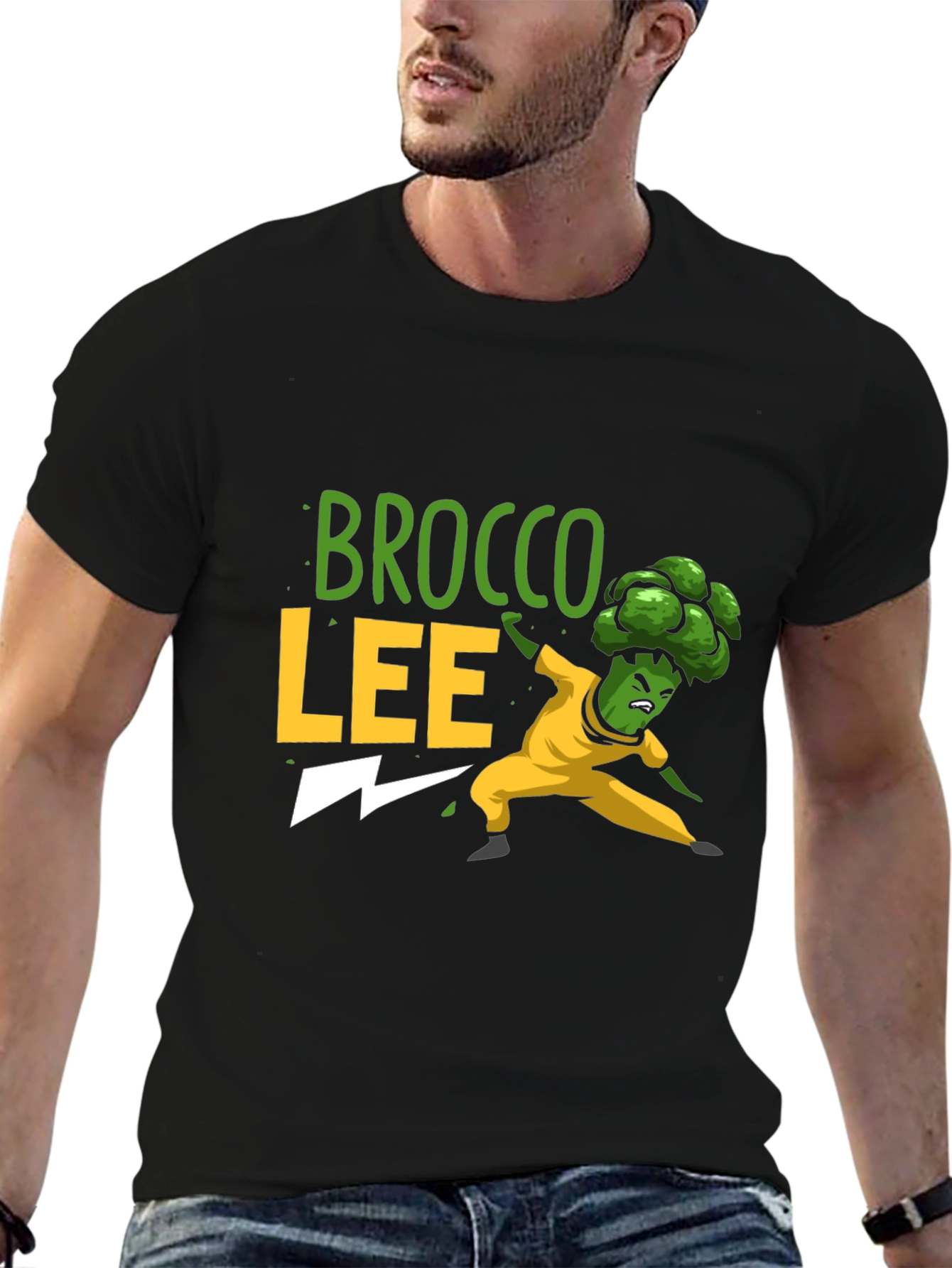 Black Brocco Lee Black T-Shirt - Funny Martial Arts Tee view 6