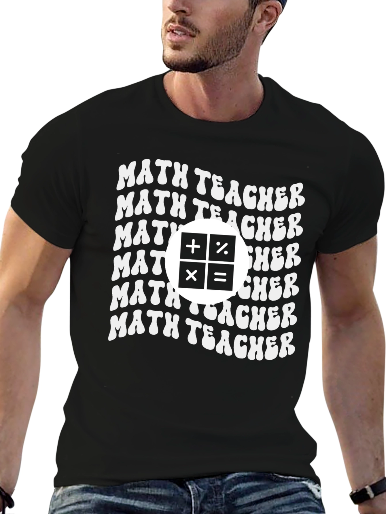 Black Math Teacher T-Shirt view 6