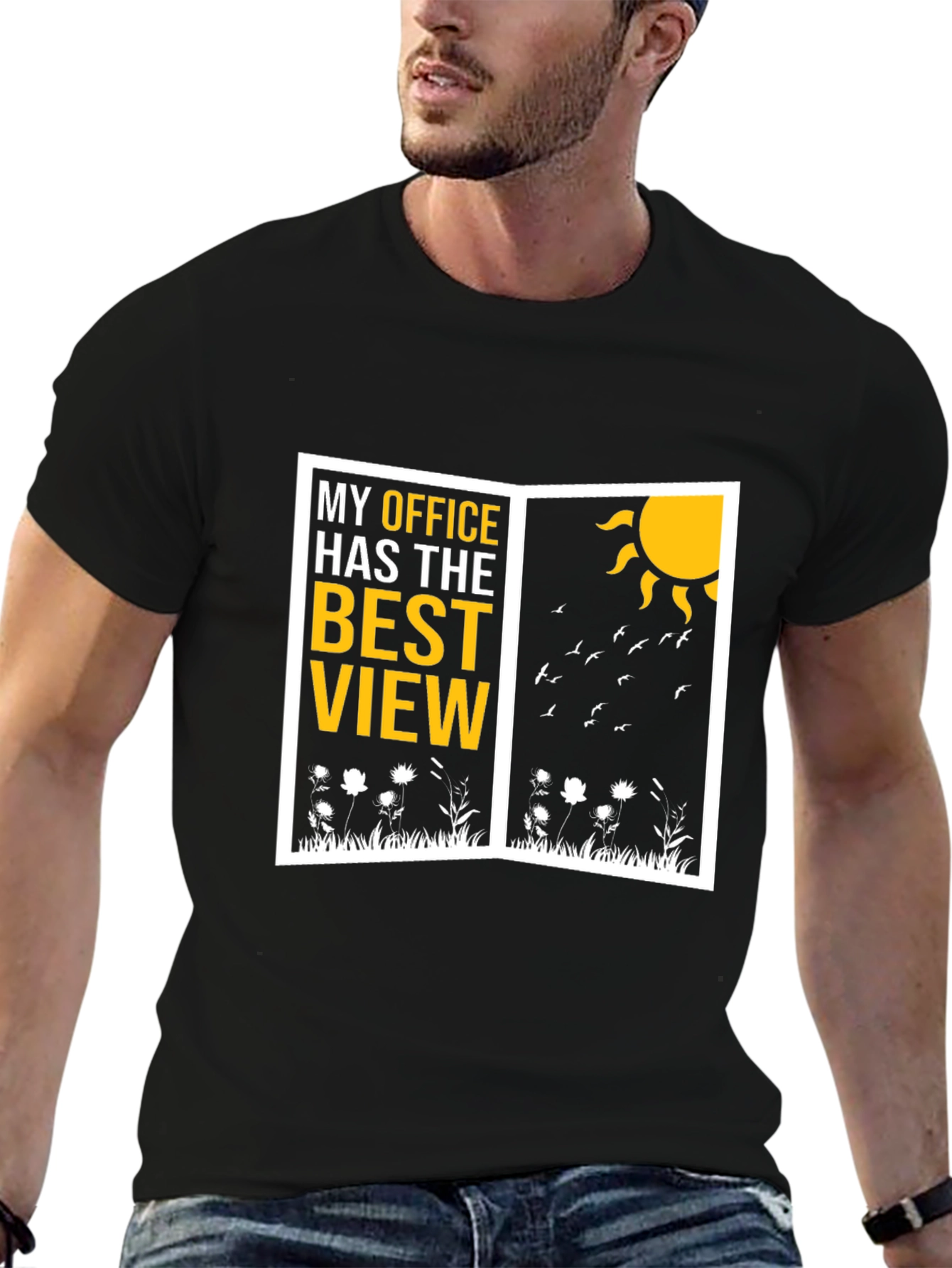 Black Best View Office Graphic T-Shirt - Nature Lover Tee view 6