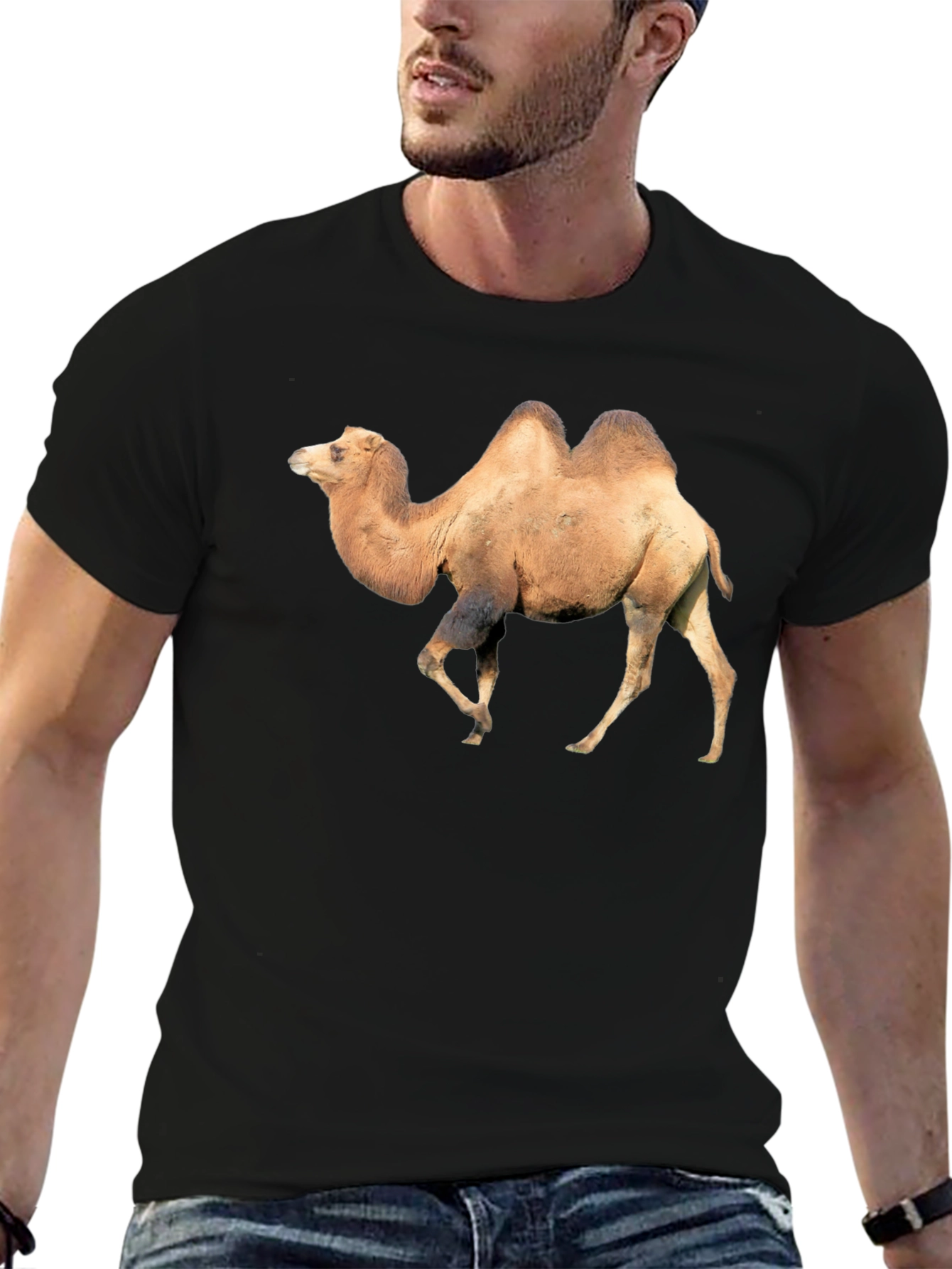Black Camel Graphic Tee - Unique Animal Print T-Shirt view 6