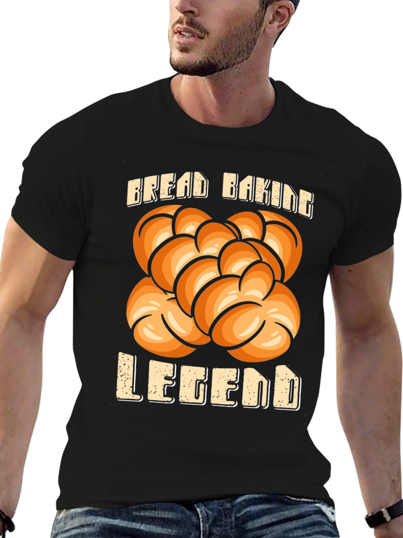 Black Bread Baking Legend T-Shirt, Funny Baker Tee view 6