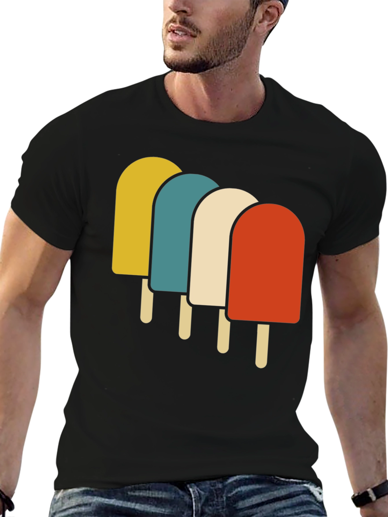Black Retro Popsicle Graphic Tee - Cool Summer Vibes! view 6