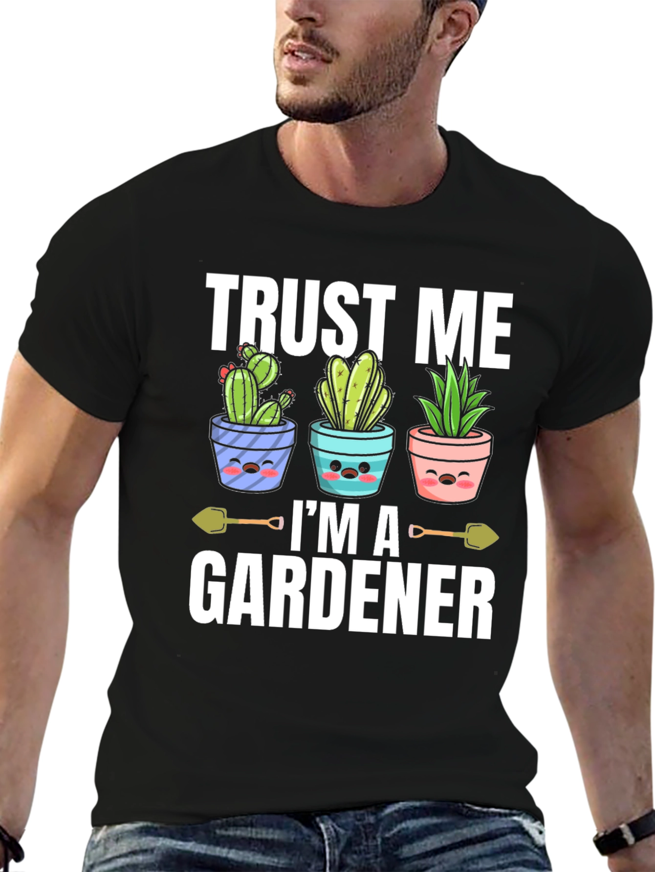 Black Trust Me I'm A Gardener T-Shirt view 6