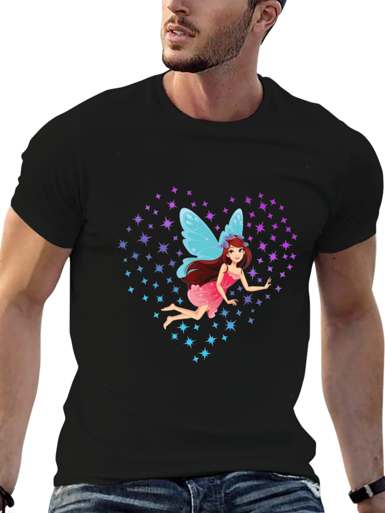 Black Fairy Stars Graphic Tee view 6
