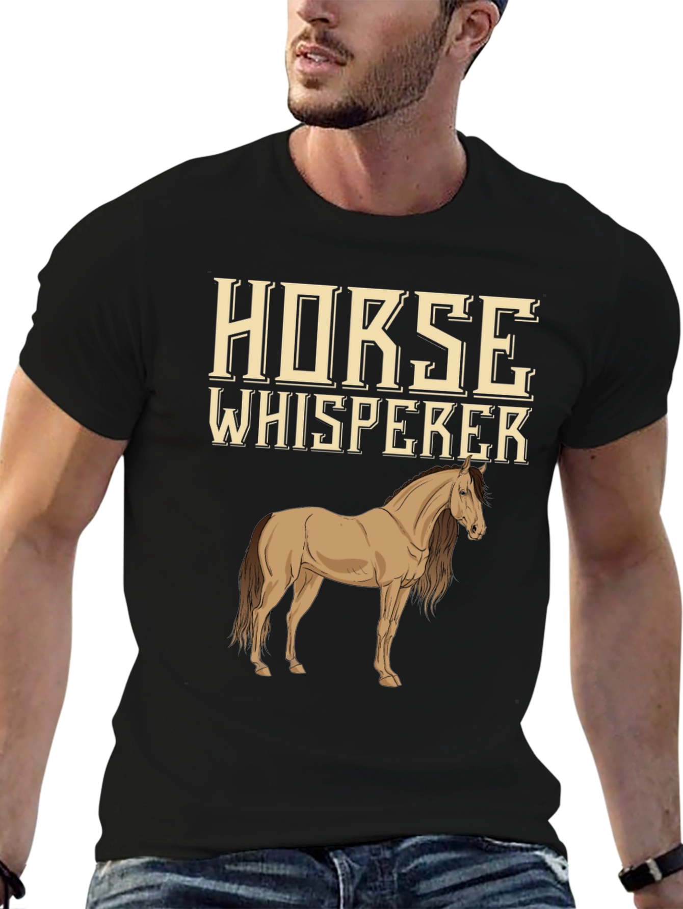 Black Horse Whisperer Graphic T-Shirt view 6