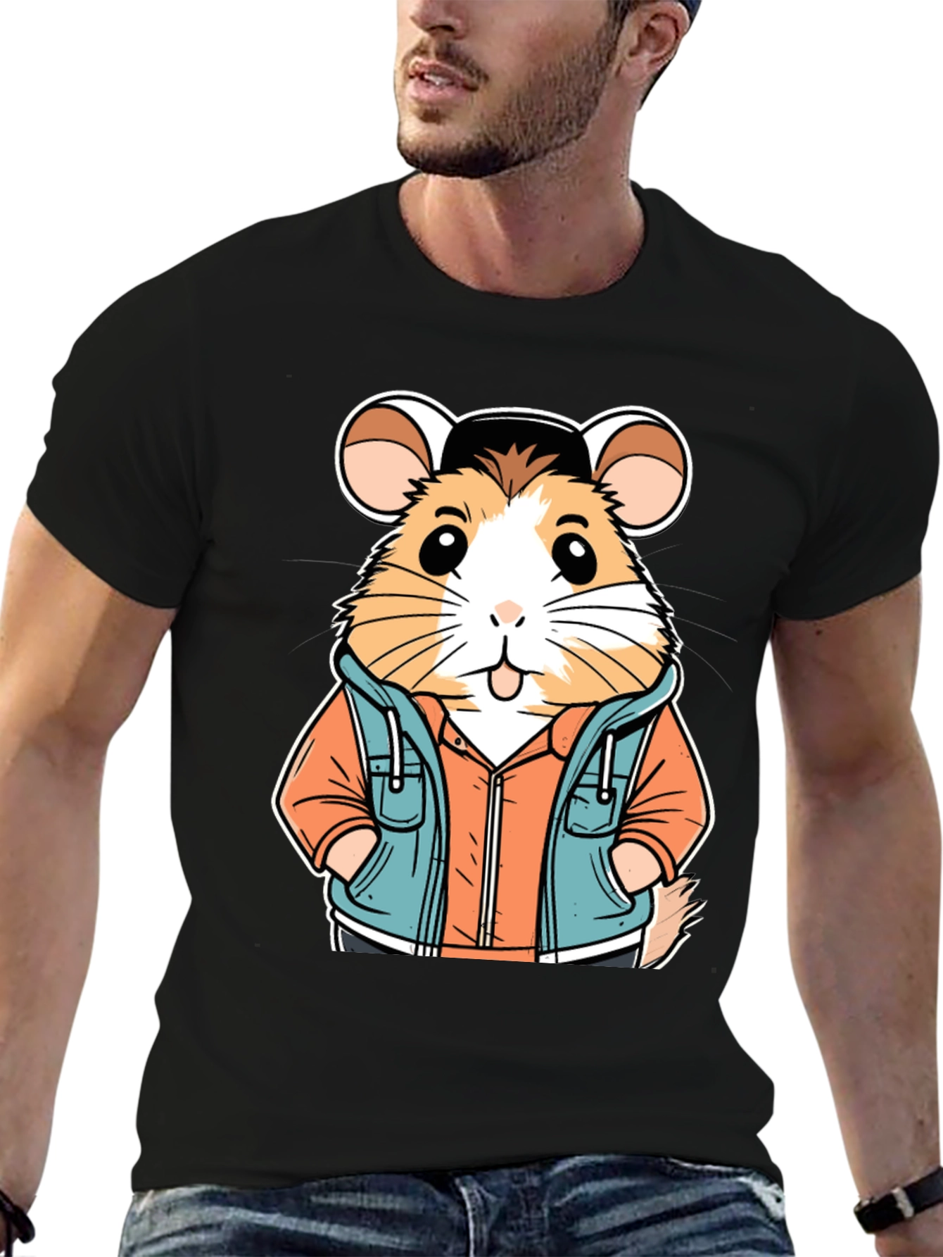 Hamster in Hoodie T-Shirt: Cool Cartoon Design - 6