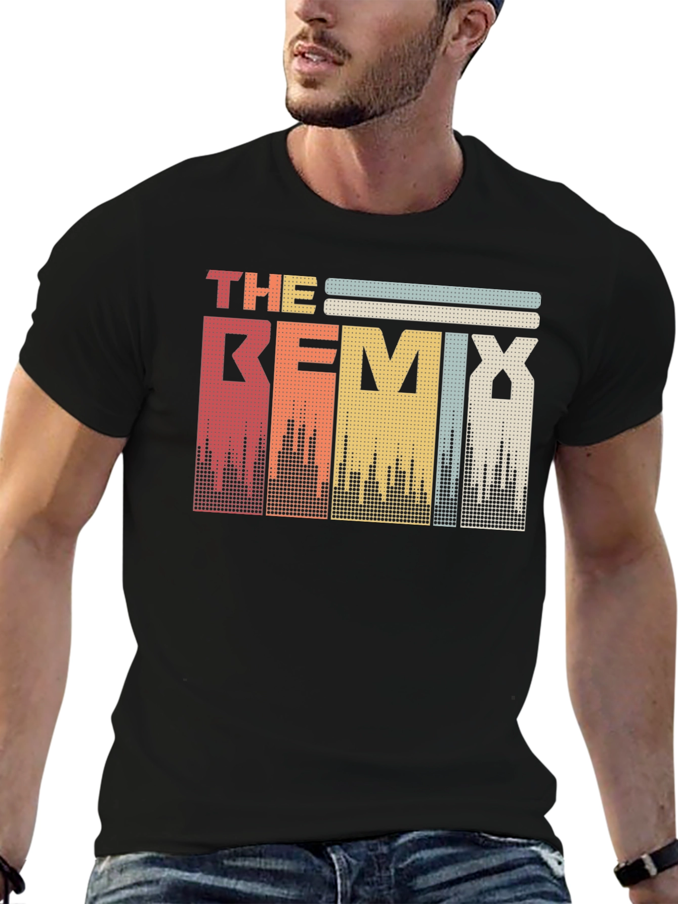 Black Retro Remix Graphic T-Shirt view 6