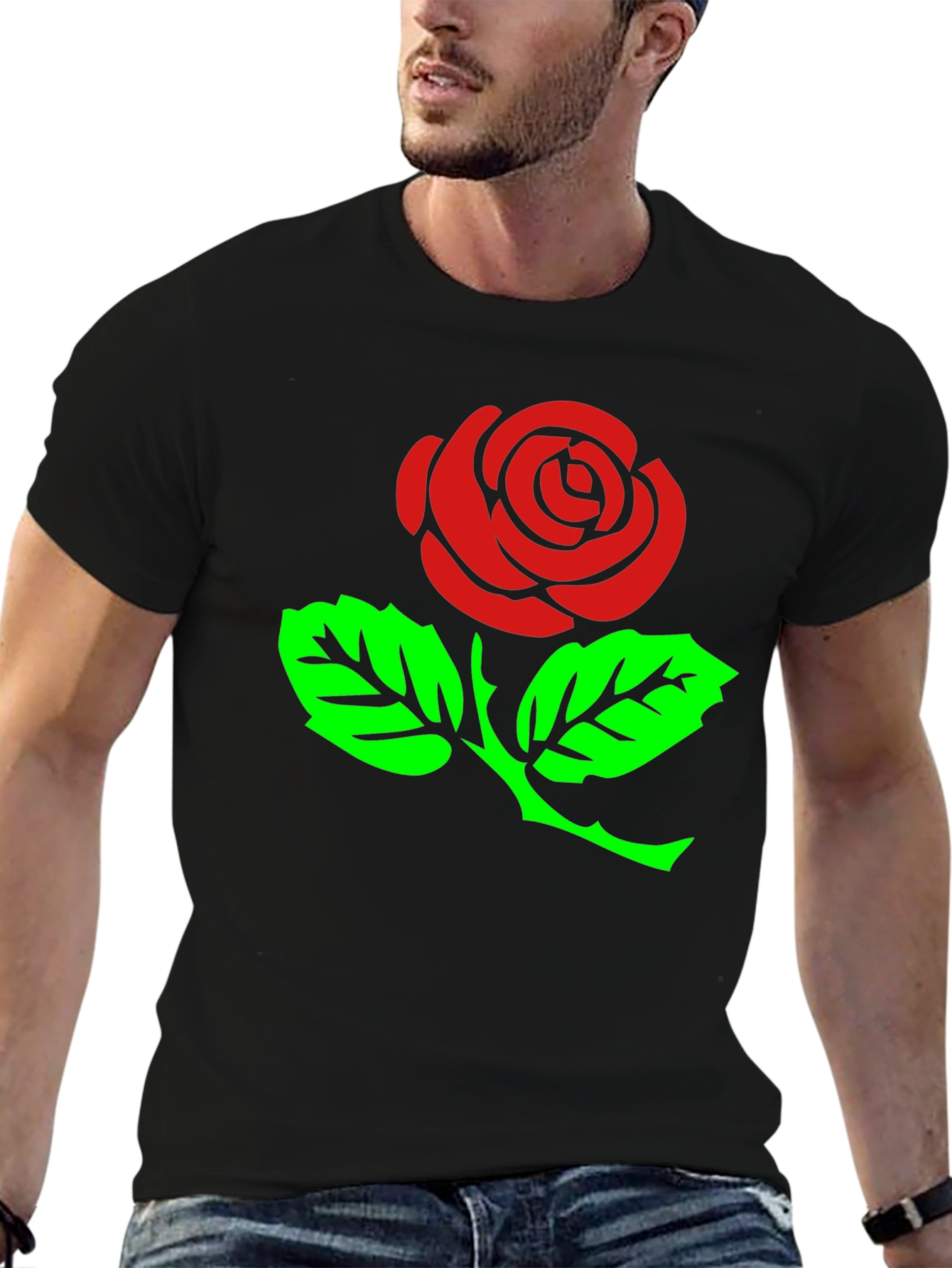 Black Rose Graphic T-Shirt - Stylish Black Tee view 6