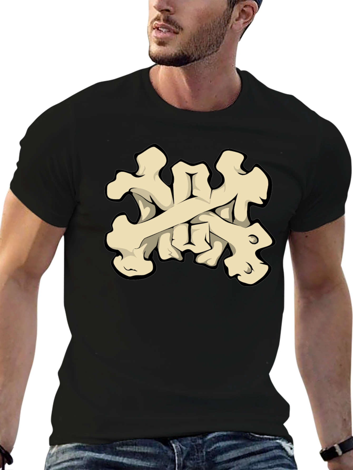 Bone Crossbones Graphic Tee - Black T-Shirt - 6