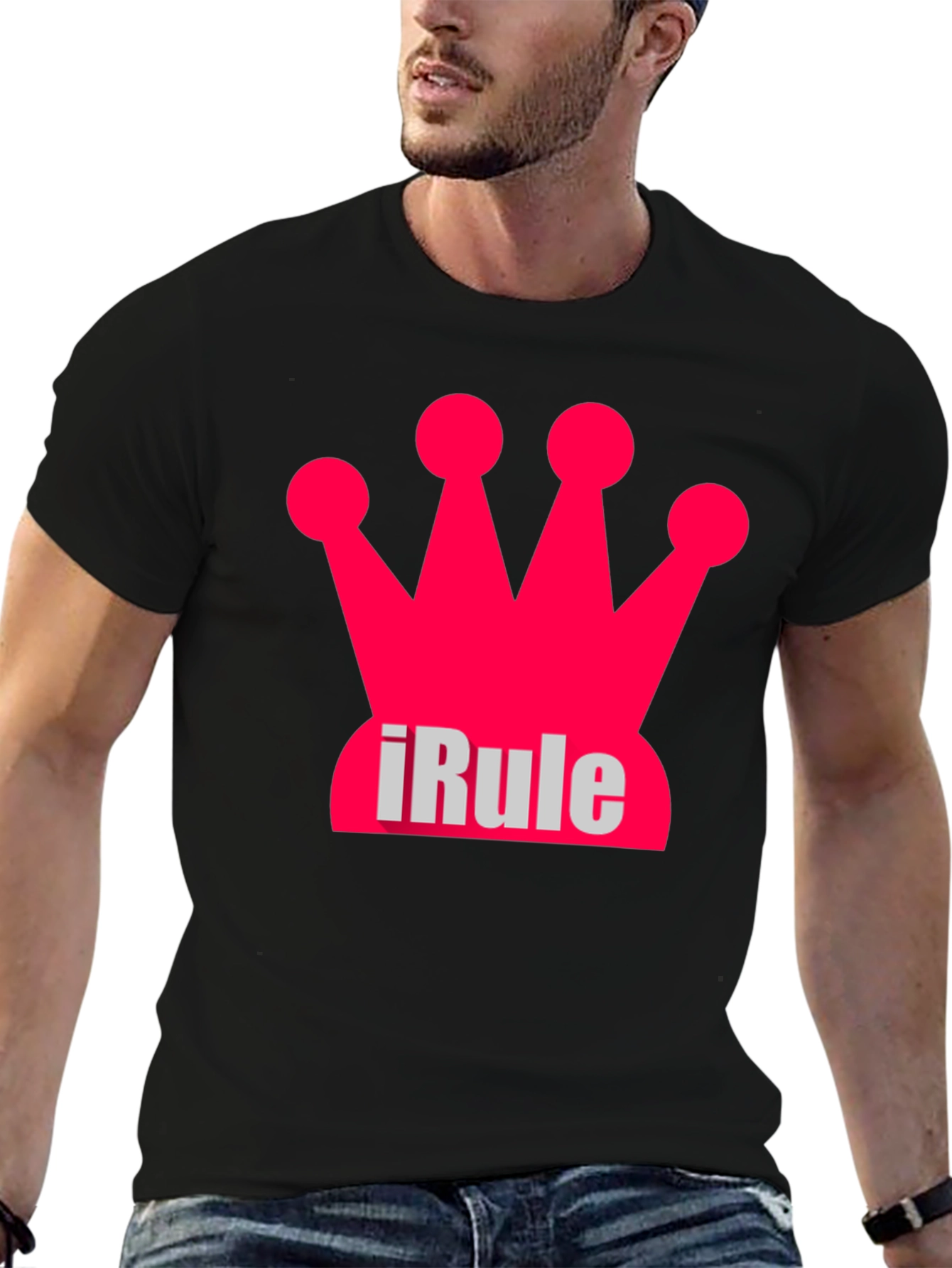 Black iRule Crown Black T-Shirt - Unique Design view 6
