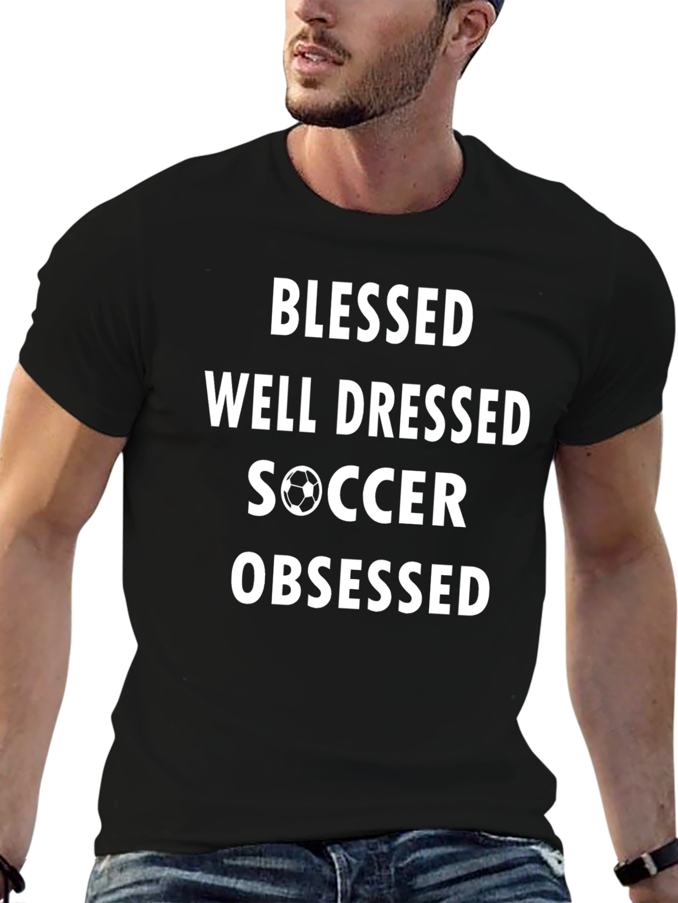 Blessed Soccer Obsessed Black T-Shirt - 6