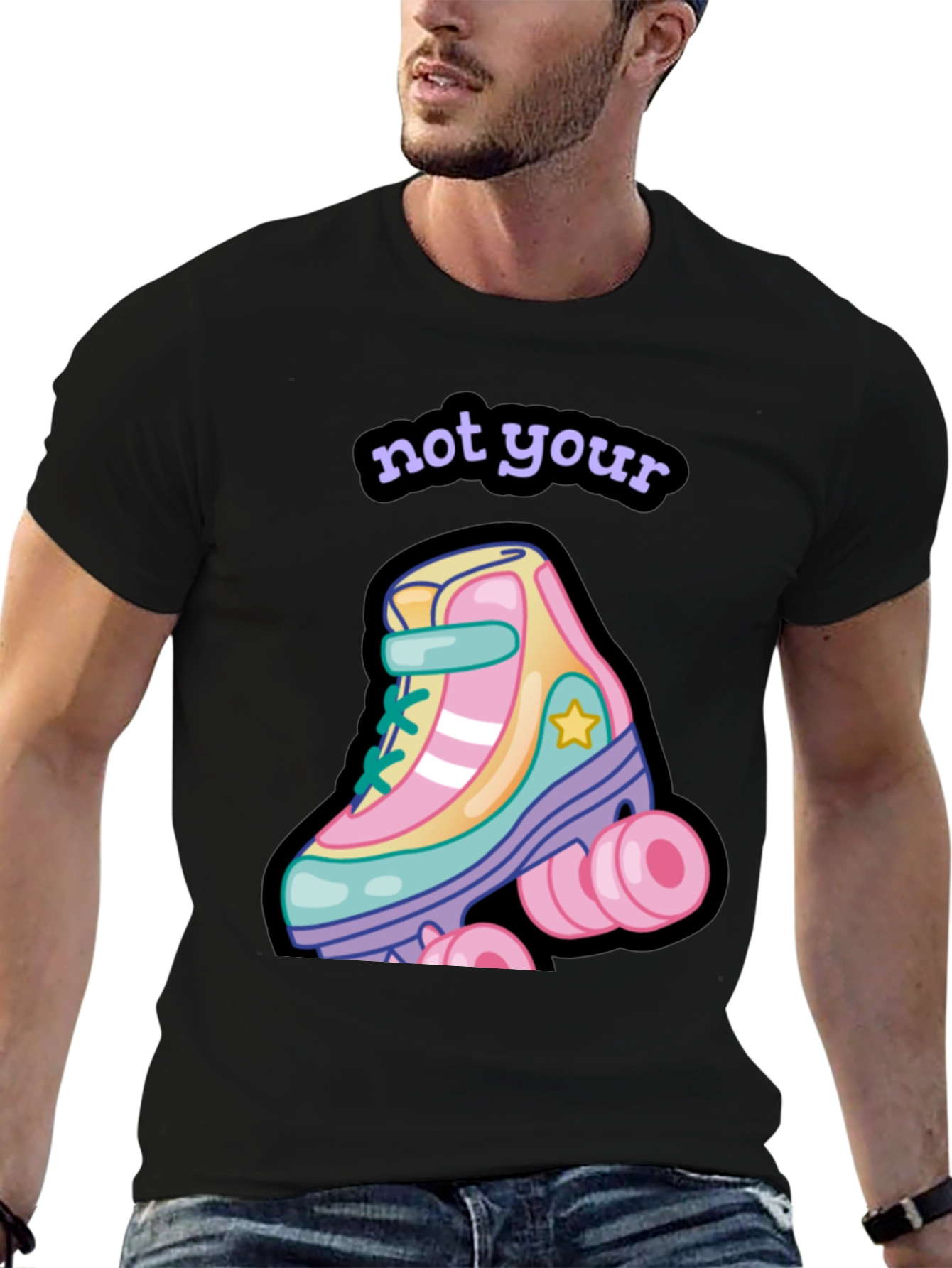Black Not Your Roller Skate T-Shirt view 6