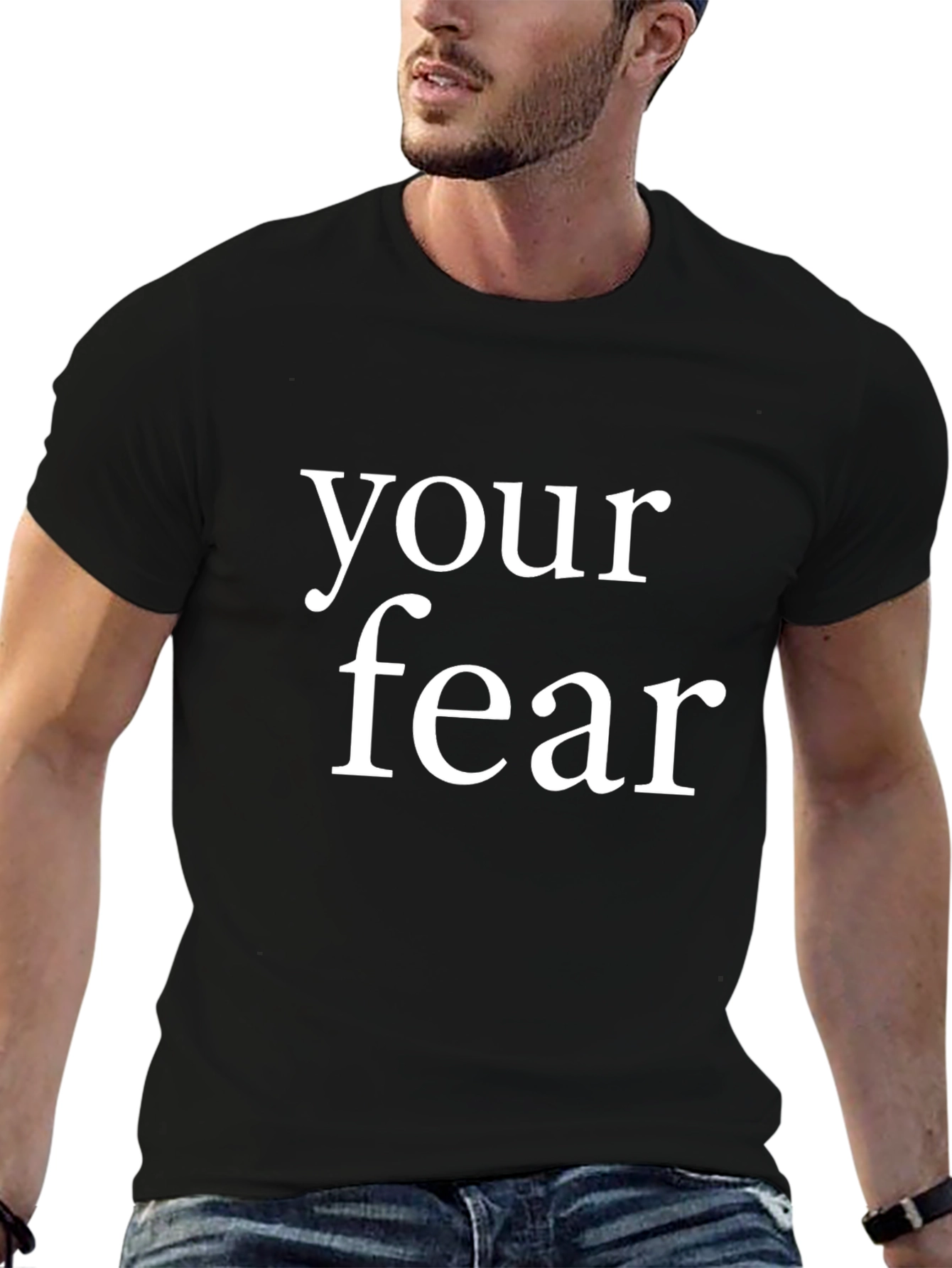 Black Your Fear Graphic T-Shirt - Men's Black Tee view 6