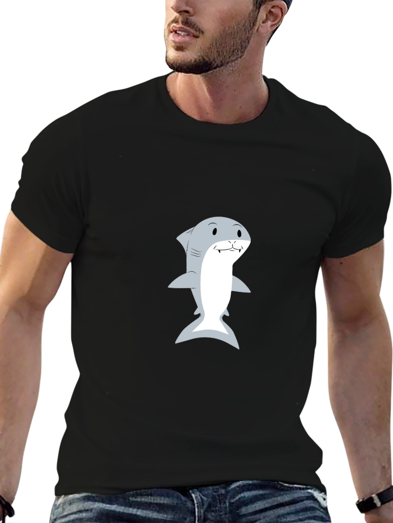 Black Shark Graphic Tee - Men's Black T-Shirt view 6