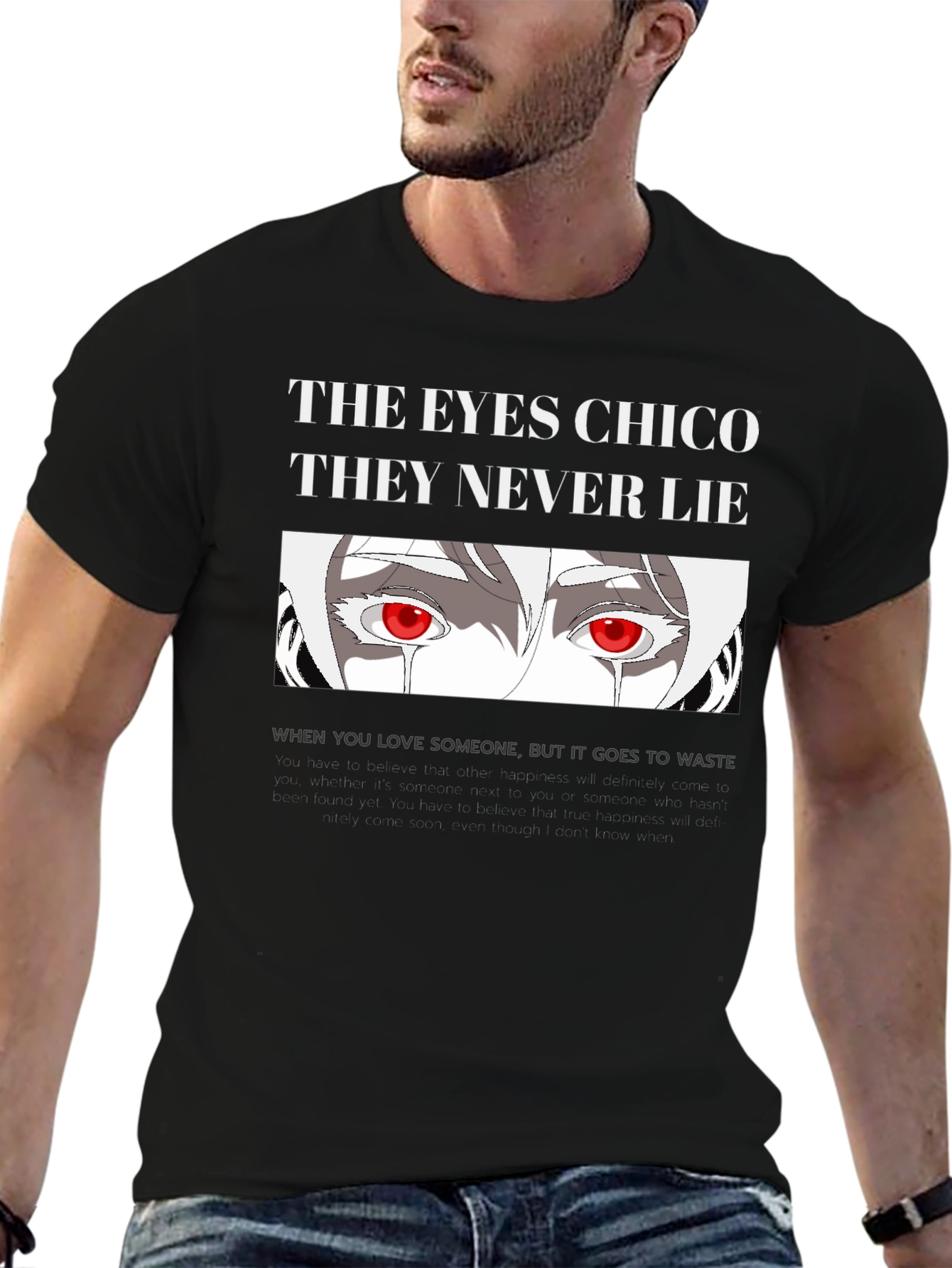 Black The Eyes Chico T-Shirt - Never Lie Graphic Tee view 6