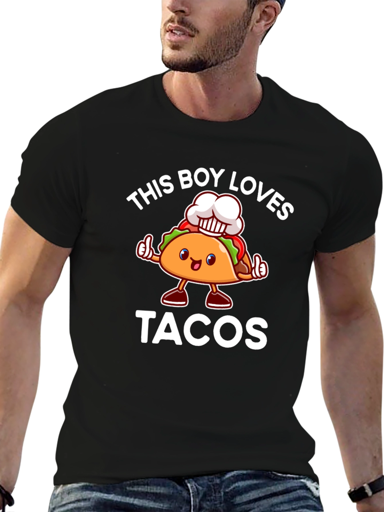 Black Funny Taco Lover T-Shirt - This Boy Loves Tacos view 6