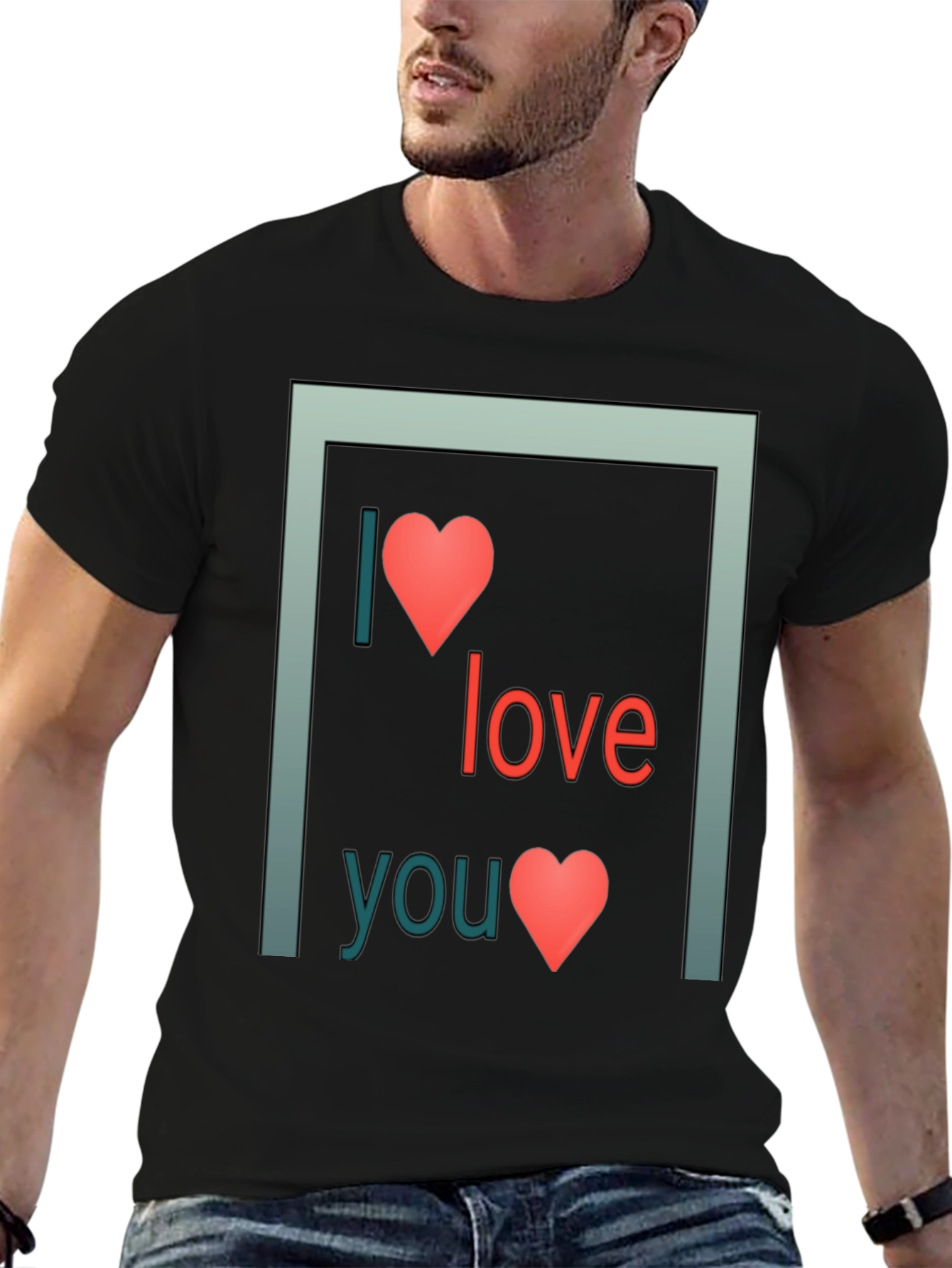 Black I Love You Graphic Tee - Black view 6