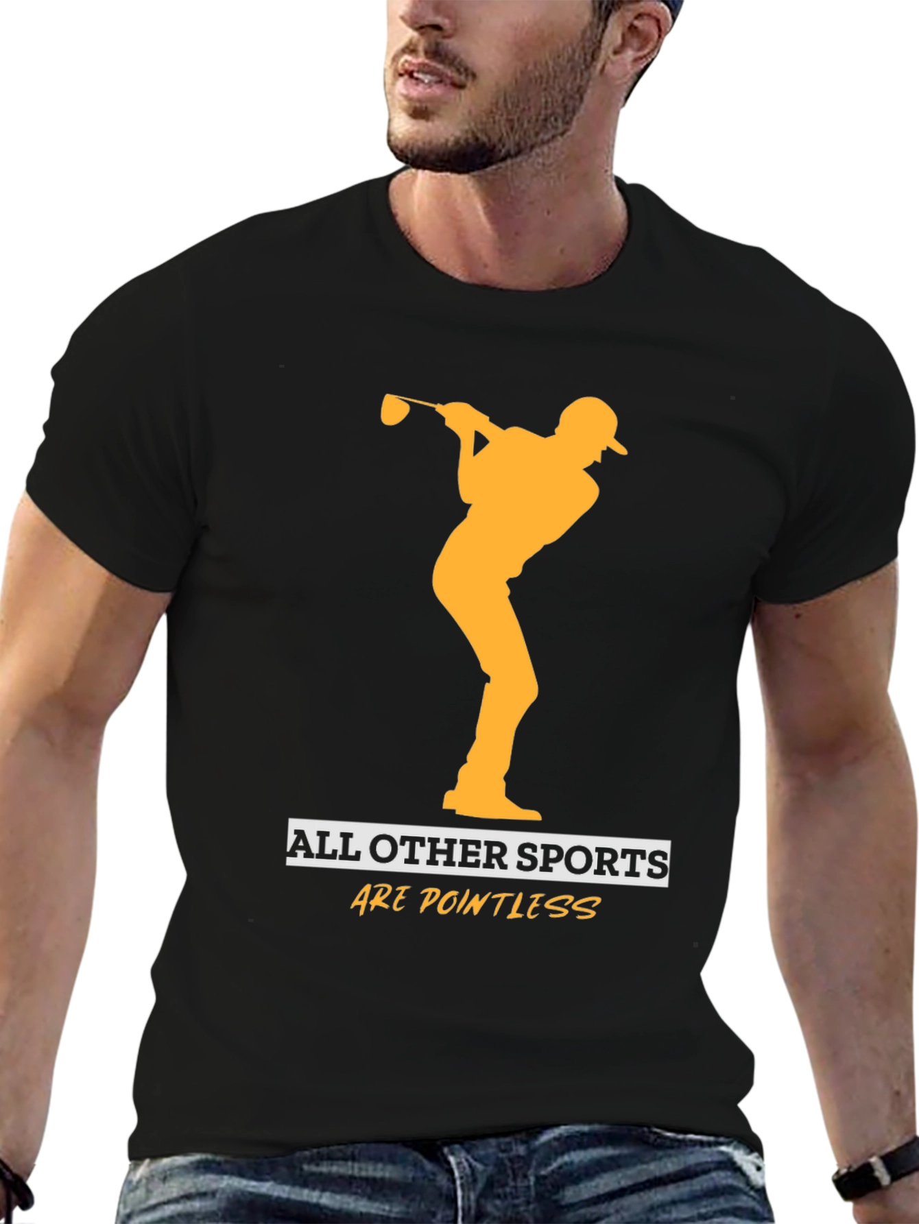 Black Golf Lover T-Shirt: All Other Sports Are Pointless! view 6