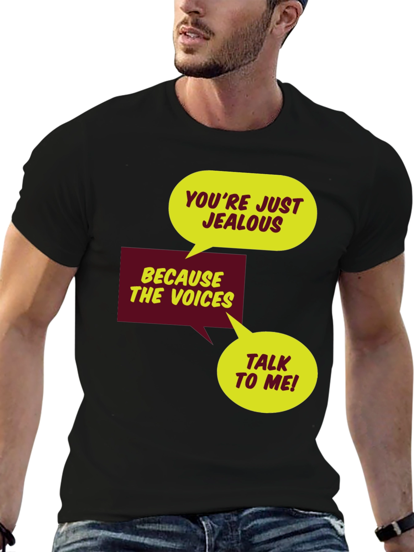 Black Jealous Voices Graphic Tee - Black view 6