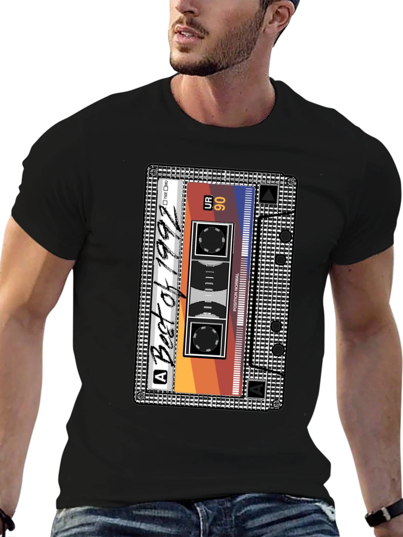 Black Best of 1992 Cassette Tape T-Shirt view 6