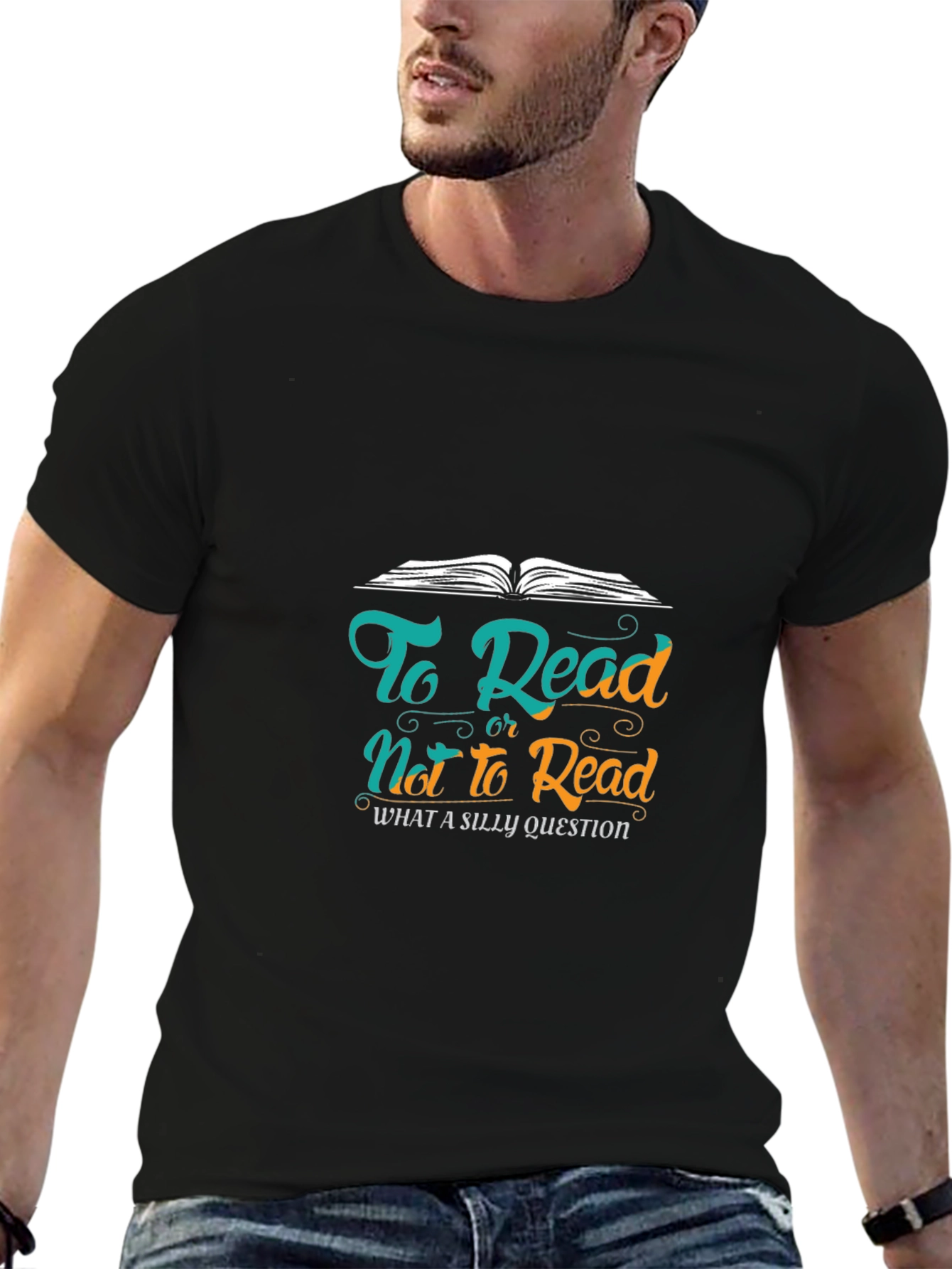 Black To Read or Not to Read Black Cotton T-Shirt view 6