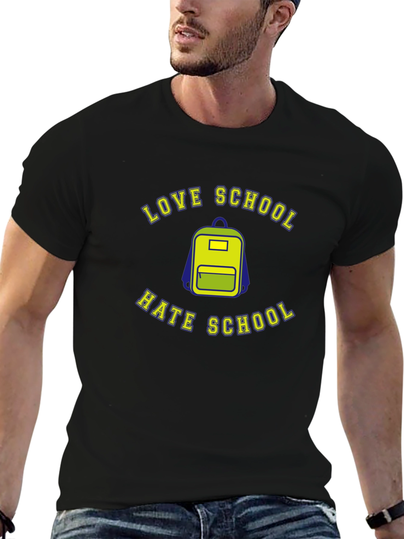 Black Love Hate School Graphic T-Shirt view 6