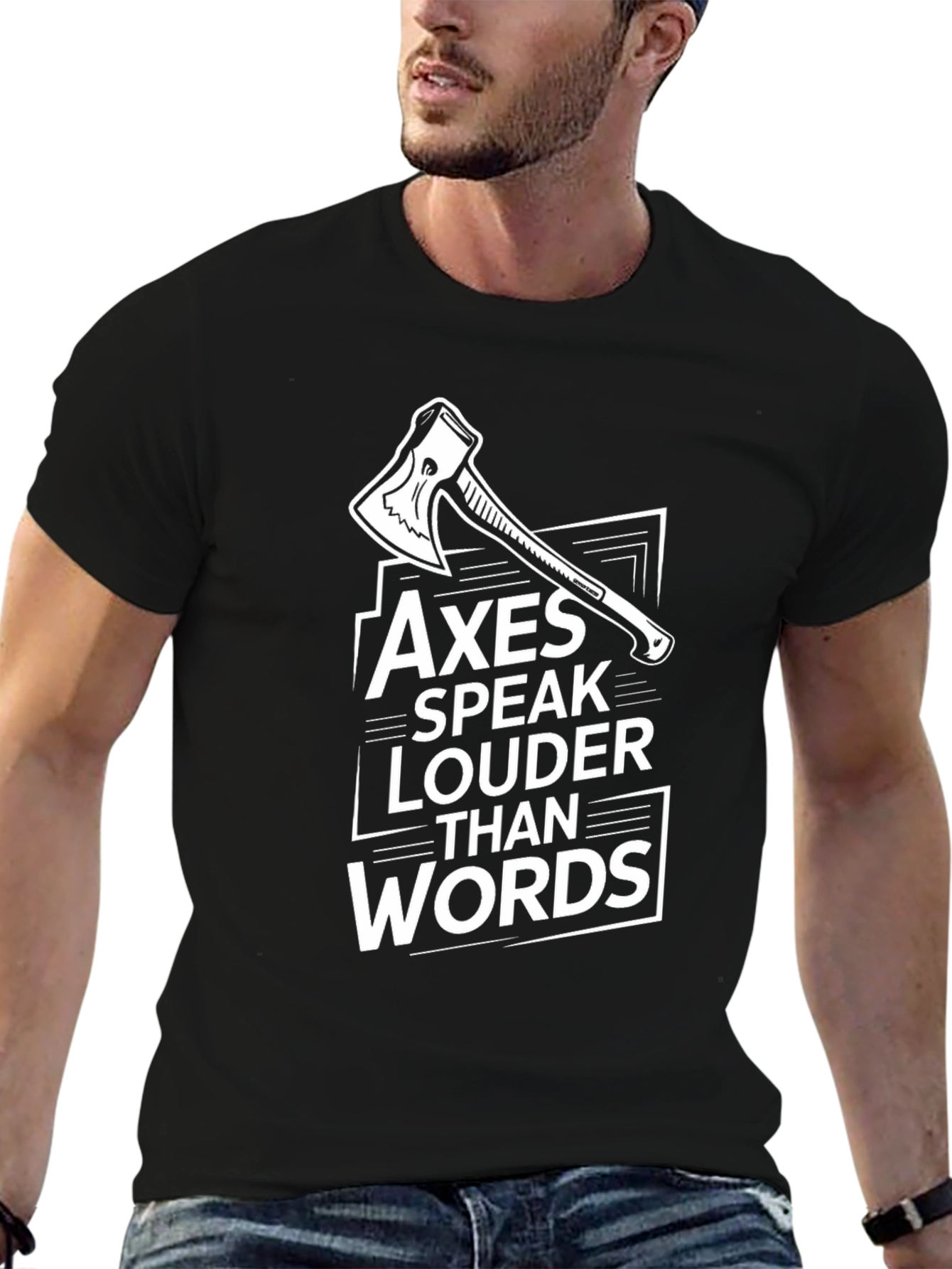 Black Axes Speak Louder Than Words T-Shirt view 6