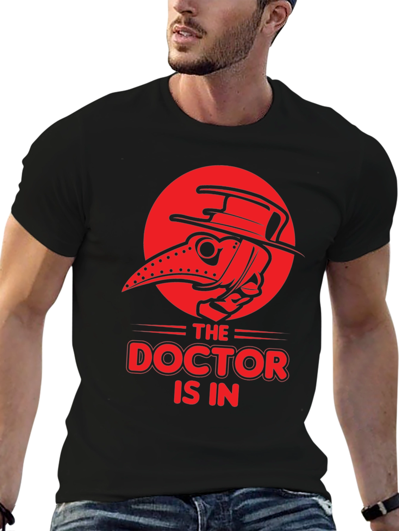 Black Plague Doctor Graphic Tee - The Doctor Is In view 6